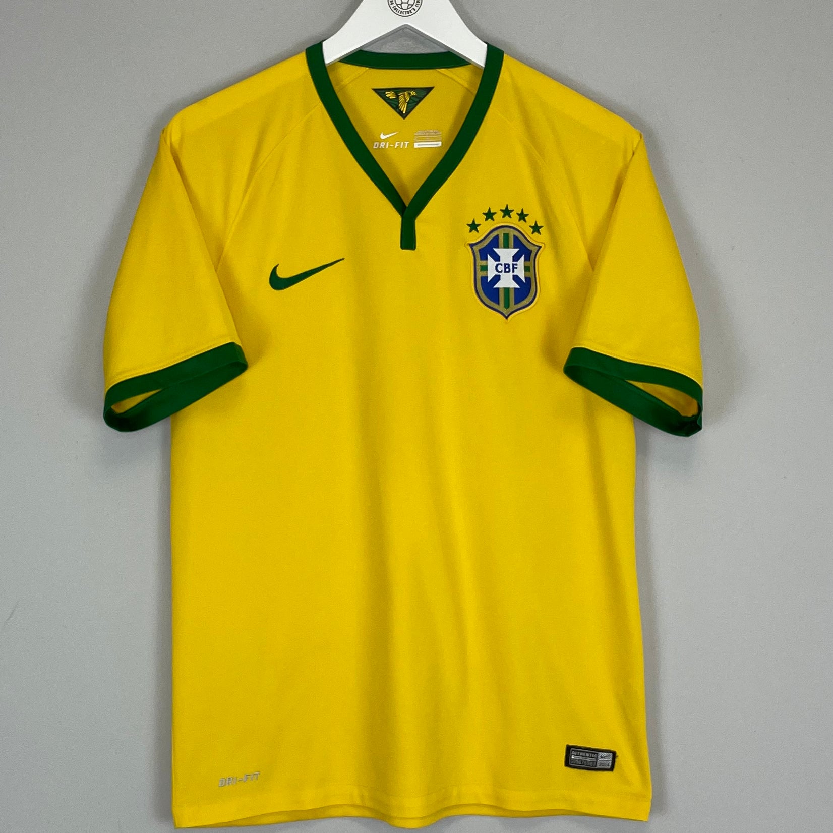 Shop 2014/15 BRAZIL HOME SHIRT (M) NIKE, classic football shirts, vintage football shirts & retro soccer jerseys at Cult Kits