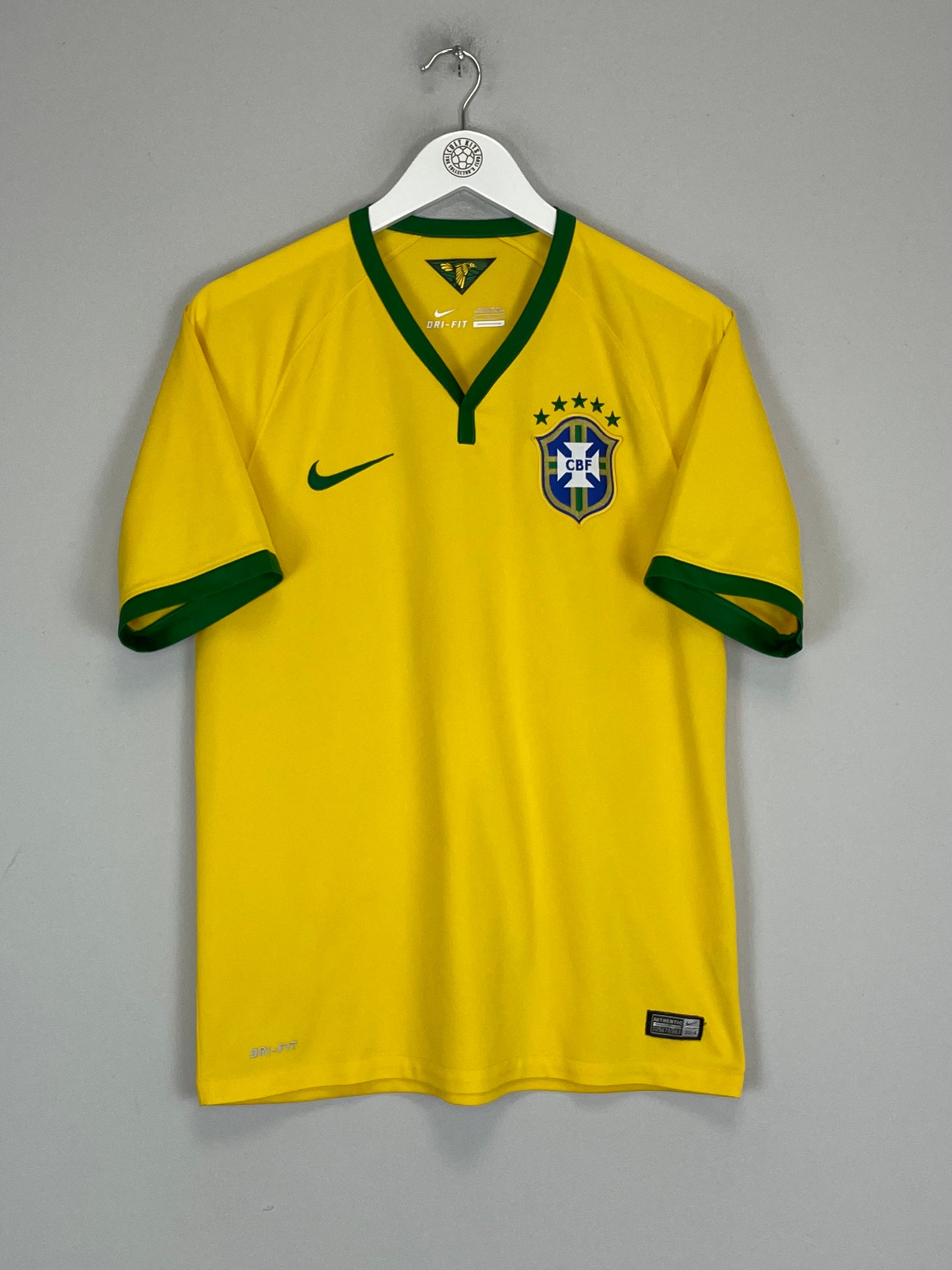Shop 2014/15 BRAZIL HOME SHIRT (M) NIKE, classic football shirts, vintage football shirts & retro soccer jerseys at Cult Kits