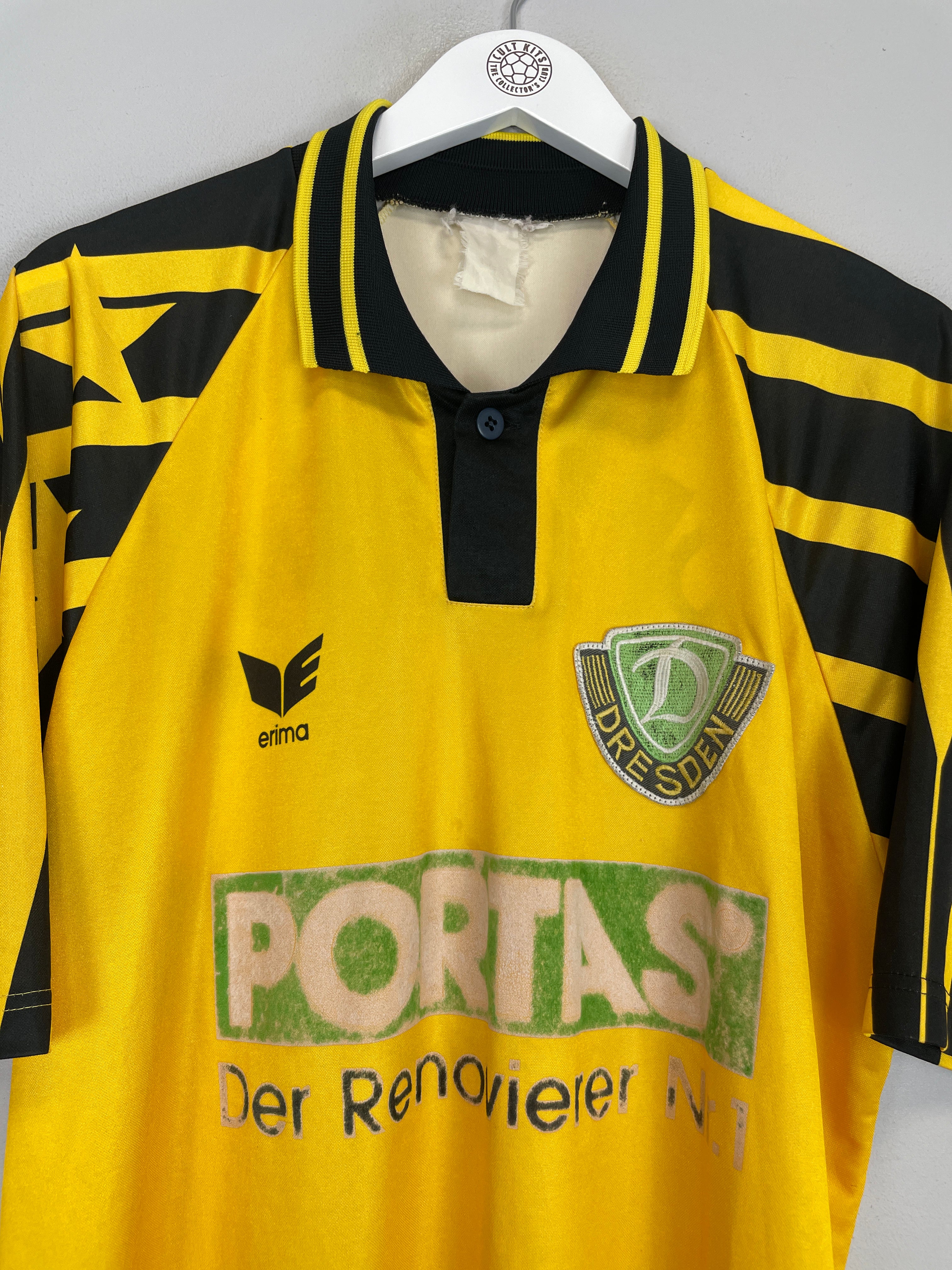 Shop 1993/94 DYNAMO DRESDEN HOME SHIRT (XL) ERIMA, classic football shirts, vintage football shirts & retro soccer jerseys at Cult Kits
