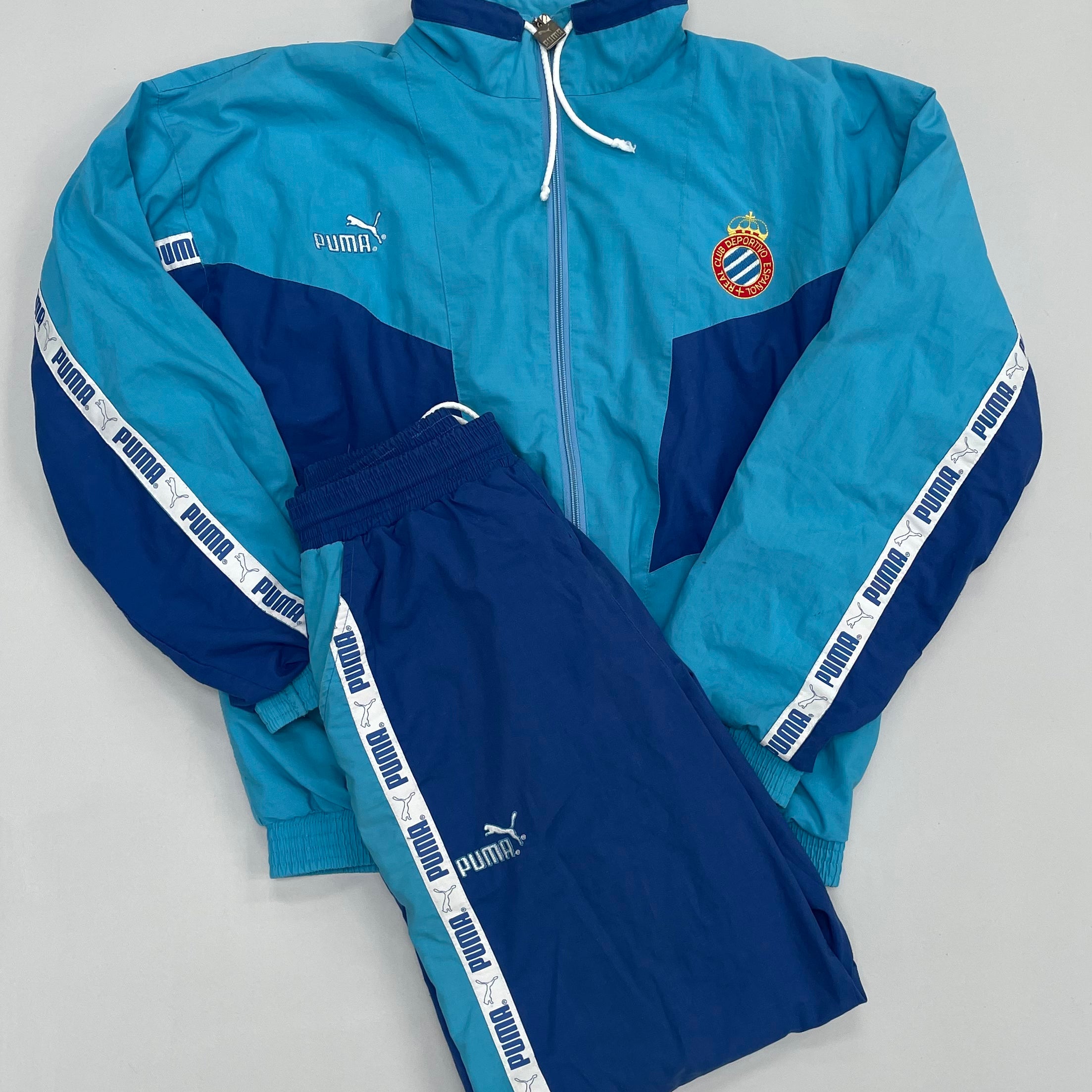 Shop 1994/95 ESPANYOL FULL TRACKSUIT (M) PUMA, classic football shirts, vintage football shirts & retro soccer jerseys at Cult Kits