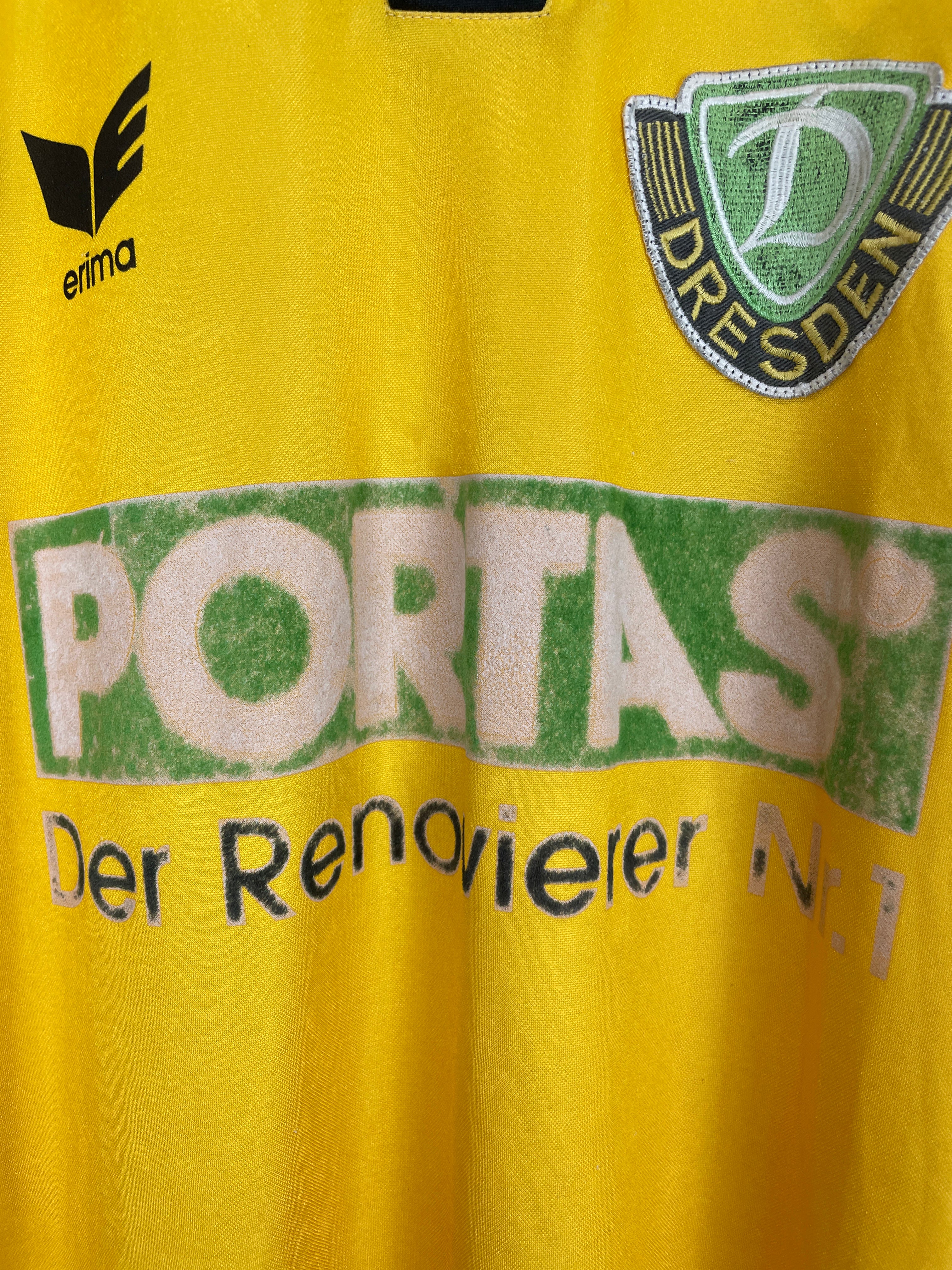 Shop 1993/94 DYNAMO DRESDEN HOME SHIRT (XL) ERIMA, classic football shirts, vintage football shirts & retro soccer jerseys at Cult Kits