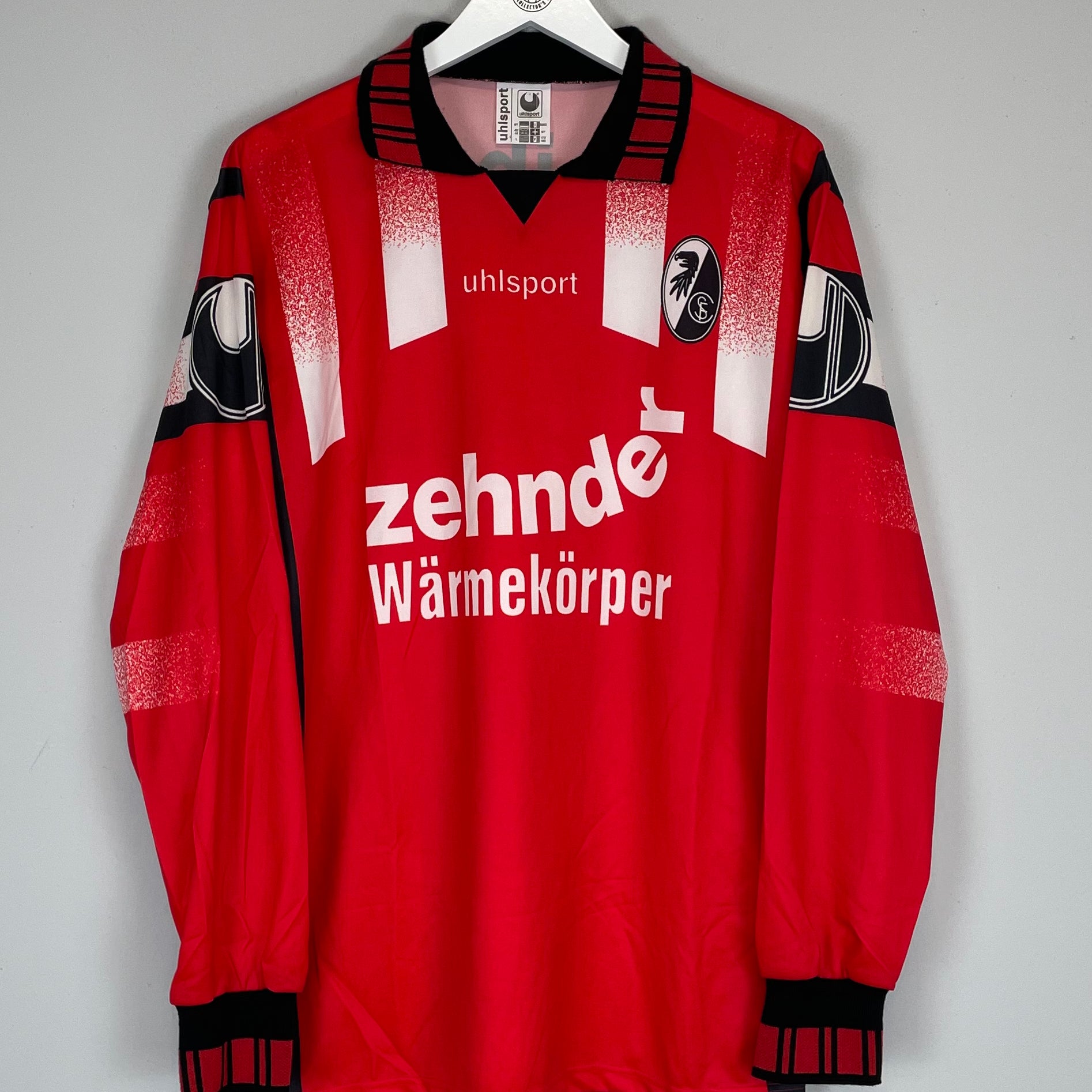 Shop 1995/96 FREIBURG *MINT* L/S HOME SHIRT (L) UHLSPORT, classic football shirts, vintage football shirts & retro soccer jerseys at Cult Kits