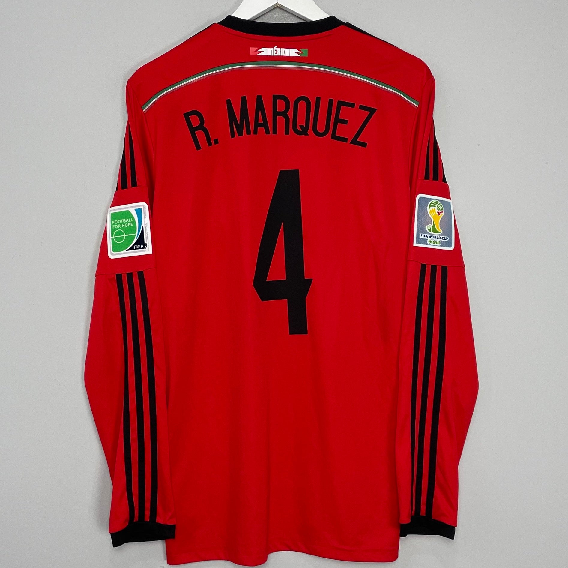 Shop 2014/15 MEXICO R.MARQUEZ #4 L/S AWAY SHIRT (L) ADIDAS, classic football shirts, vintage football shirts & retro soccer jerseys at Cult Kits
