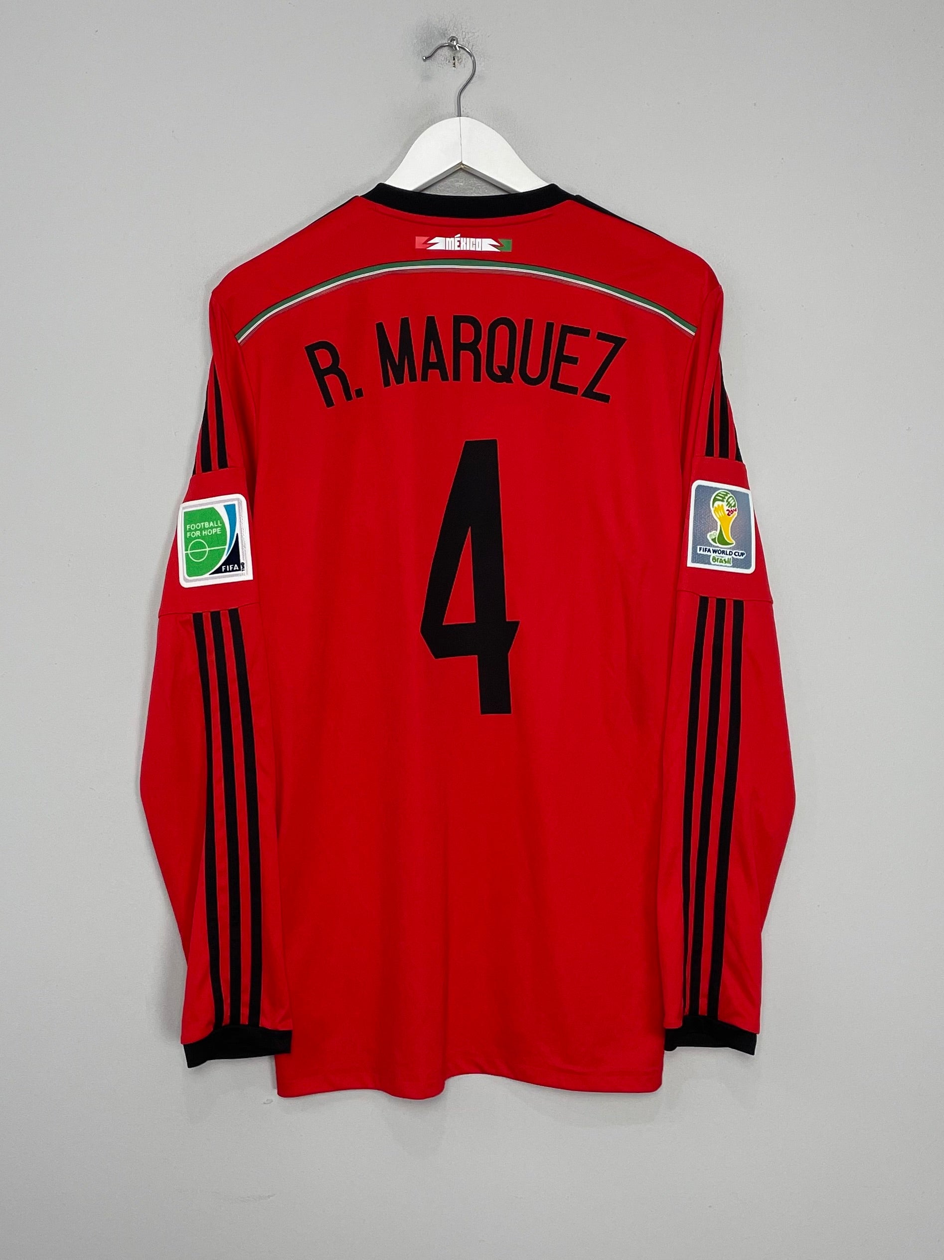 Shop 2014/15 MEXICO R.MARQUEZ #4 L/S AWAY SHIRT (L) ADIDAS, classic football shirts, vintage football shirts & retro soccer jerseys at Cult Kits