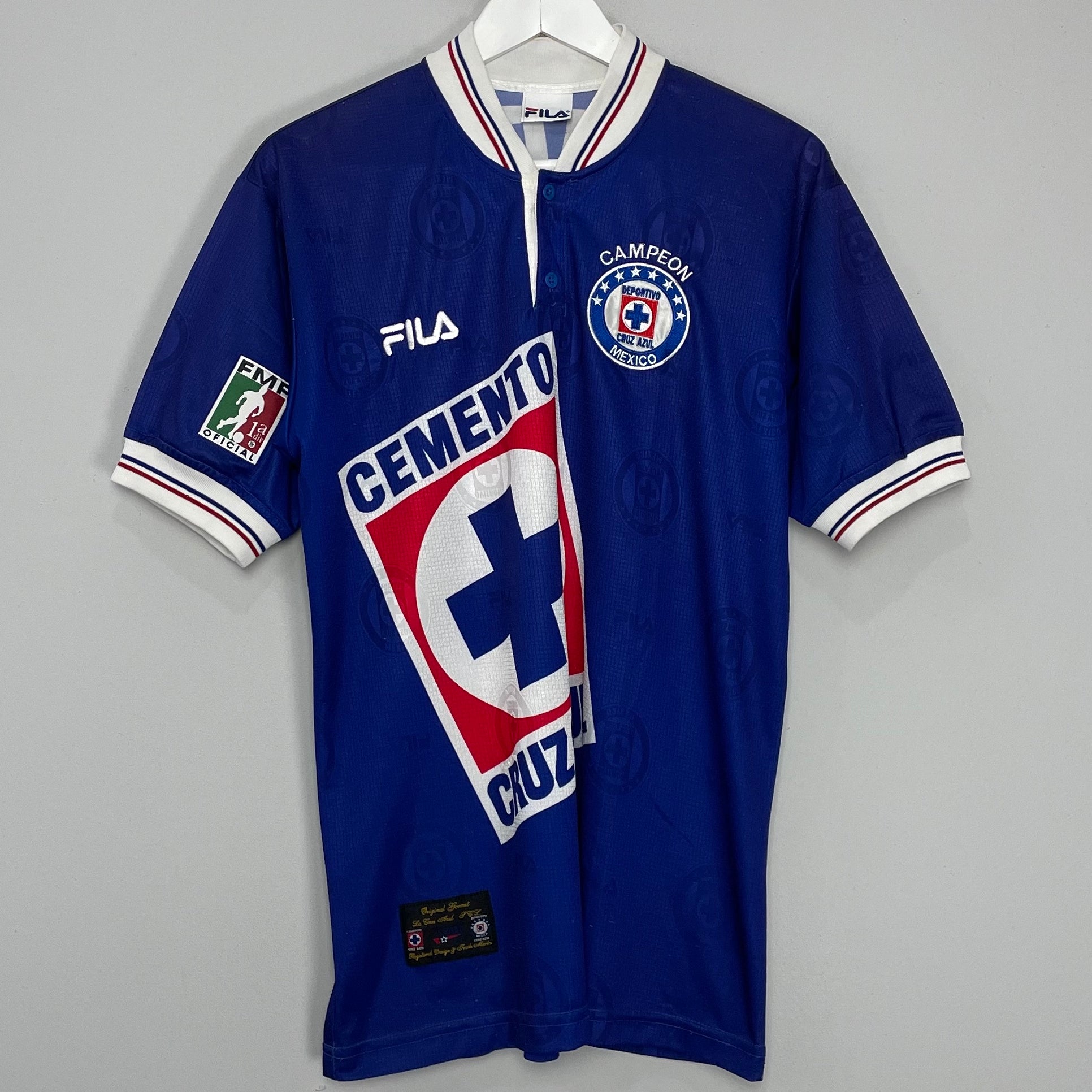 Shop 1997/99 CRUZ AZUL *CHAMPIONS* HOME SHIRT (S) FILA, classic football shirts, vintage football shirts & retro soccer jerseys at Cult Kits