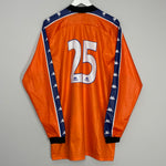 Shop 1997/98 BARCELONA #25 *PLAYER ISSUE* GK SHIRT (XL) KAPPA, classic football shirts, vintage football shirts & retro soccer jerseys at Cult Kits