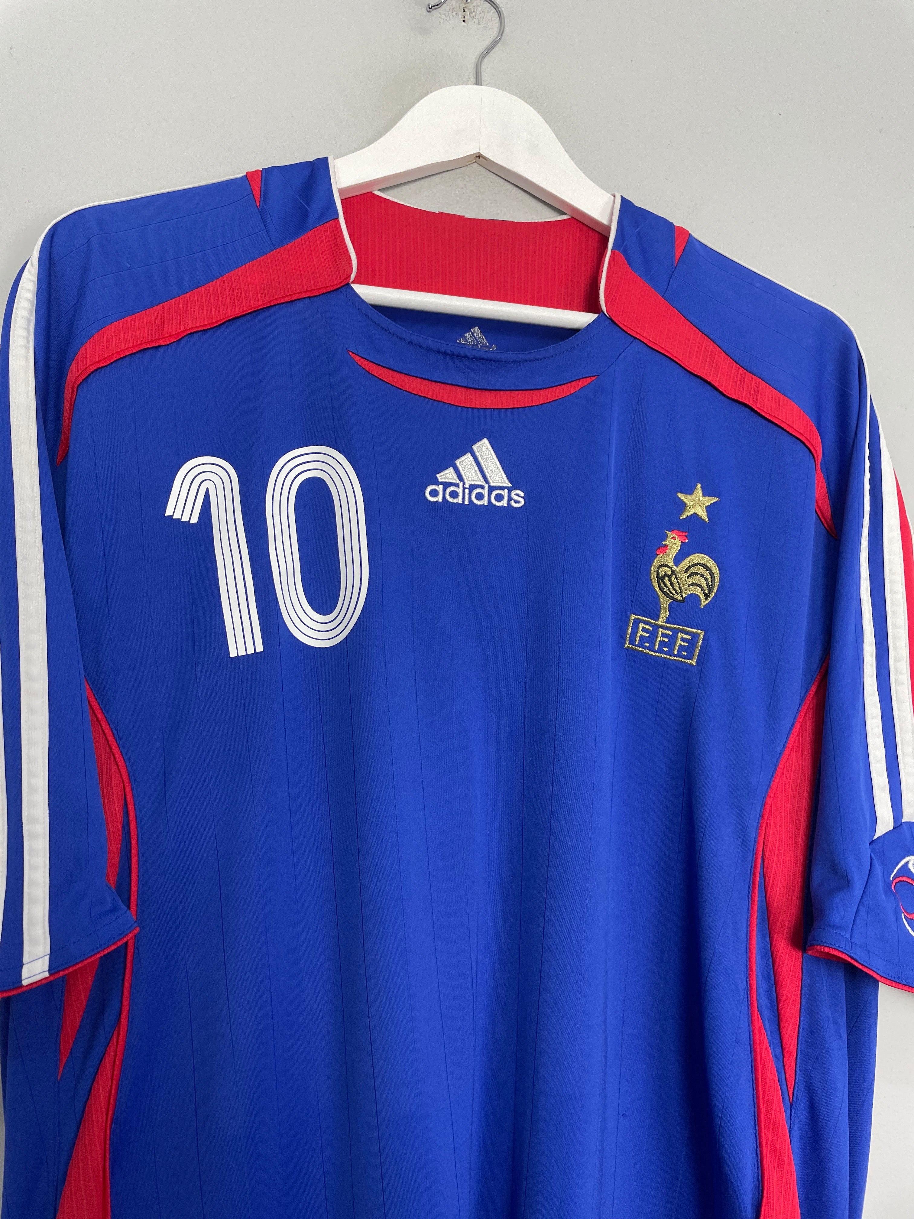 Shop 2006/07 FRANCE ZIDANE #10 HOME SHIRT (XXL) ADIDAS, classic football shirts, vintage football shirts & retro soccer jerseys at Cult Kits