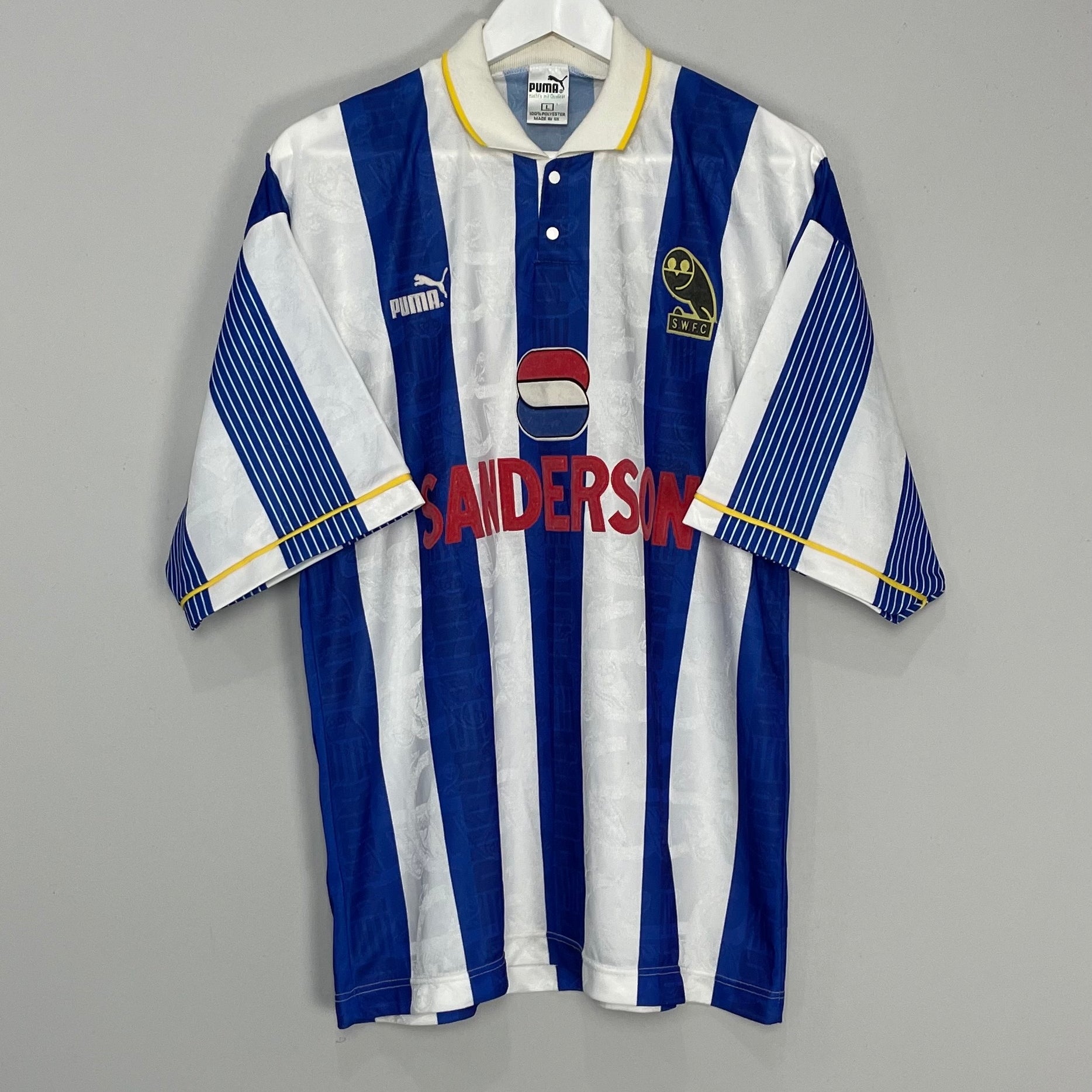 Shop 1993/95 SHEFFIELD WEDNESDAY HOME SHIRT (L) PUMA, classic football shirts, vintage football shirts & retro soccer jerseys at Cult Kits