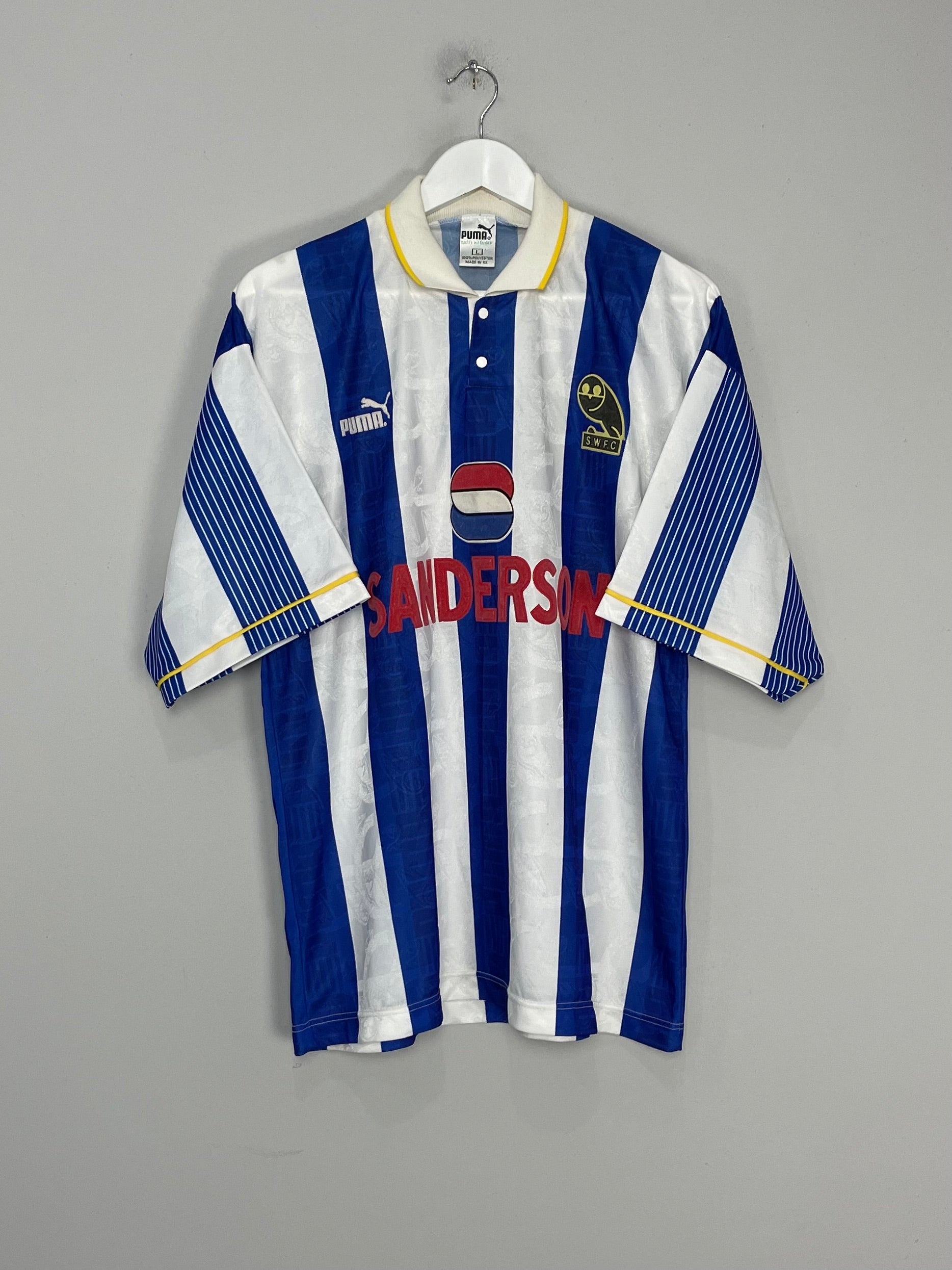 Shop 1993/95 SHEFFIELD WEDNESDAY HOME SHIRT (L) PUMA, classic football shirts, vintage football shirts & retro soccer jerseys at Cult Kits