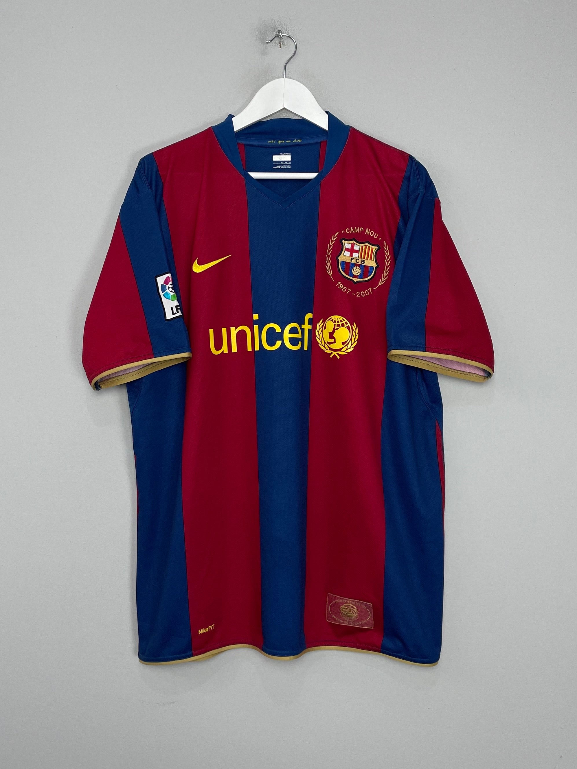 Shop 2007/08 BARCELONA RONALDINHO #10 HOME SHIRT (XL) NIKE, classic football shirts, vintage football shirts & retro soccer jerseys at Cult Kits