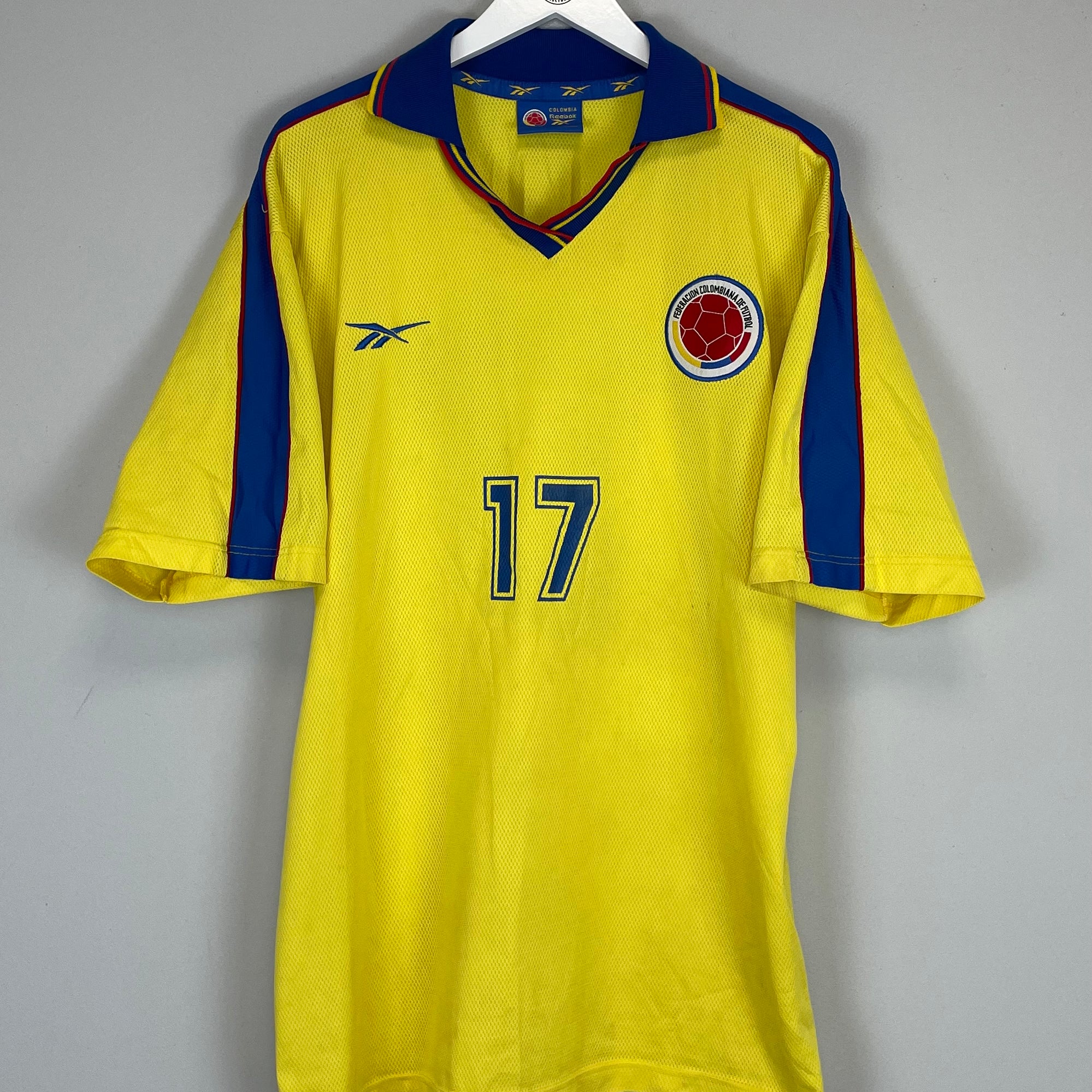 Shop 2000 COLOMBIA #17 HOME SHIRT (XL) REEBOK, classic football shirts, vintage football shirts & retro soccer jerseys at Cult Kits