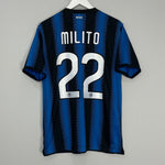 Shop 2010/11 INTER MILAN MILITO #22 HOME SHIRT (L) NIKE, classic football shirts, vintage football shirts & retro soccer jerseys at Cult Kits