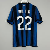 Shop 2010/11 INTER MILAN MILITO #22 HOME SHIRT (L) NIKE, classic football shirts, vintage football shirts & retro soccer jerseys at Cult Kits