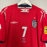 Shop 2004/06 ENGLAND BECKHAM #7 AWAY SHIRT (XL) UMBRO, classic football shirts, vintage football shirts & retro soccer jerseys at Cult Kits