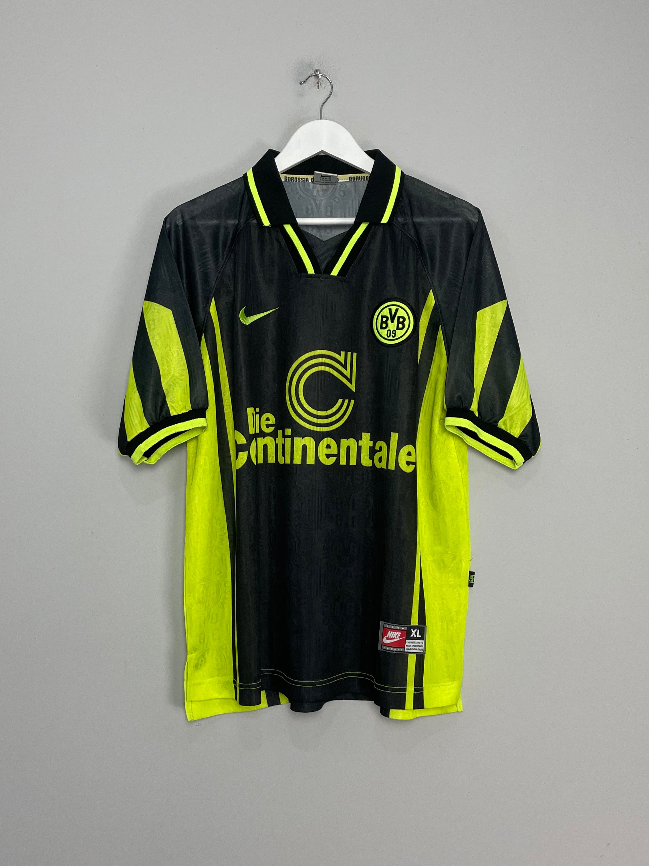 Shop 1996/97 DORTMUND AWAY SHIRT (XL) NIKE, classic football shirts, vintage football shirts & retro soccer jerseys at Cult Kits