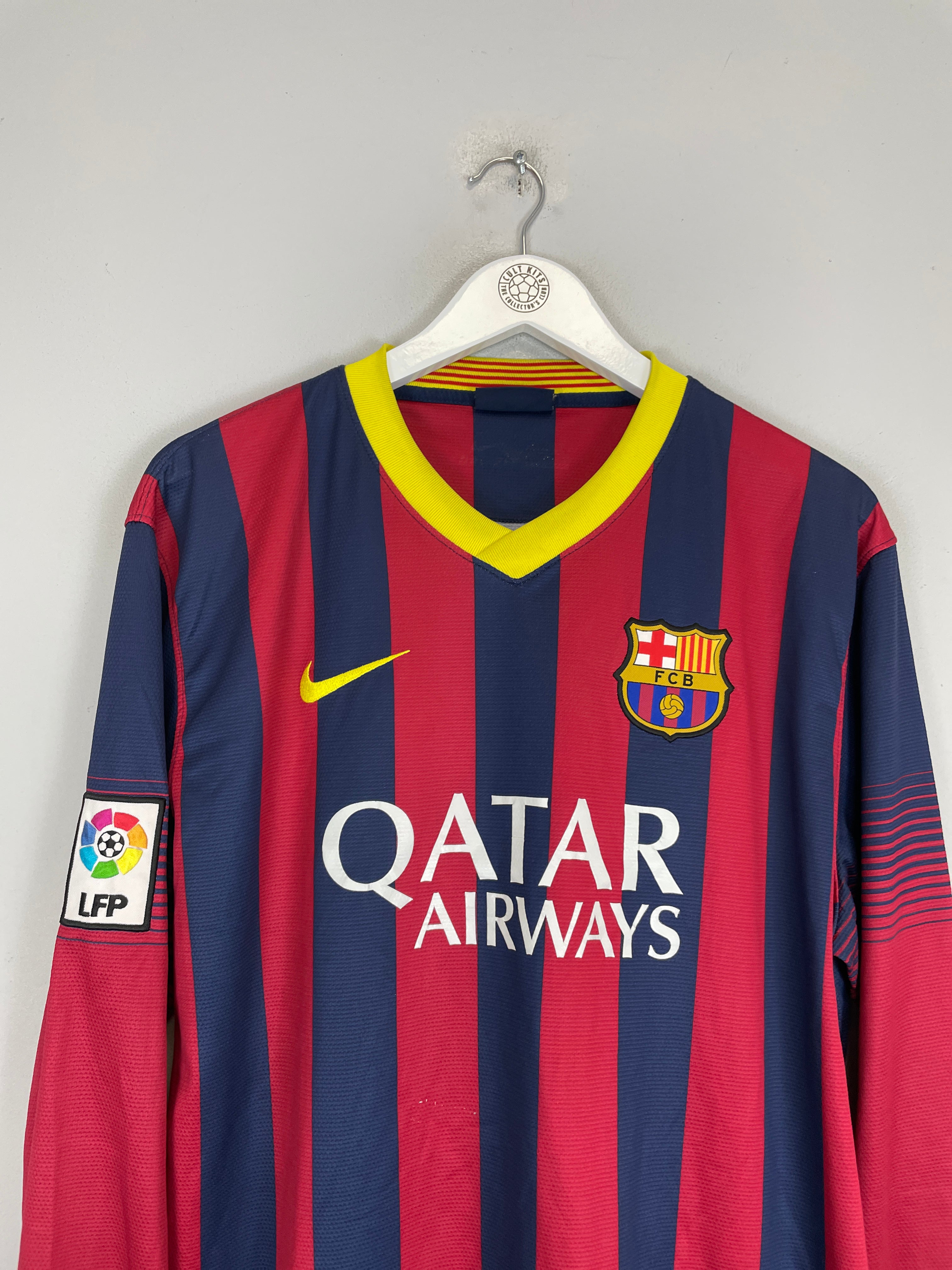 Shop 2013/14 BARCELONA MESSI #10 L/S HOME SHIRT (XL) NIKE, classic football shirts, vintage football shirts & retro soccer jerseys at Cult Kits