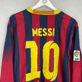 Shop 2013/14 BARCELONA MESSI #10 L/S HOME SHIRT (XL) NIKE, classic football shirts, vintage football shirts & retro soccer jerseys at Cult Kits
