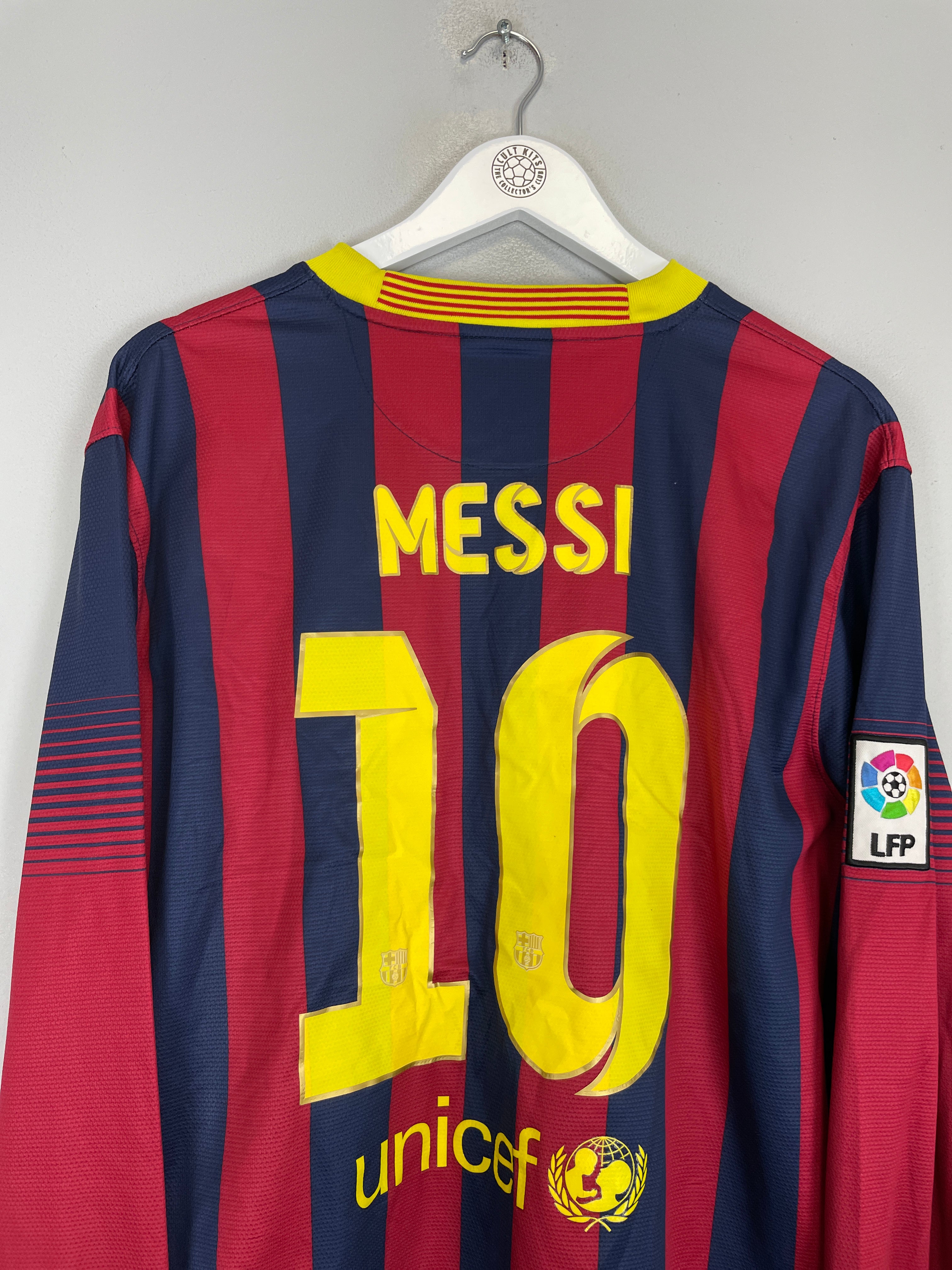 Shop 2013/14 BARCELONA MESSI #10 L/S HOME SHIRT (XL) NIKE, classic football shirts, vintage football shirts & retro soccer jerseys at Cult Kits