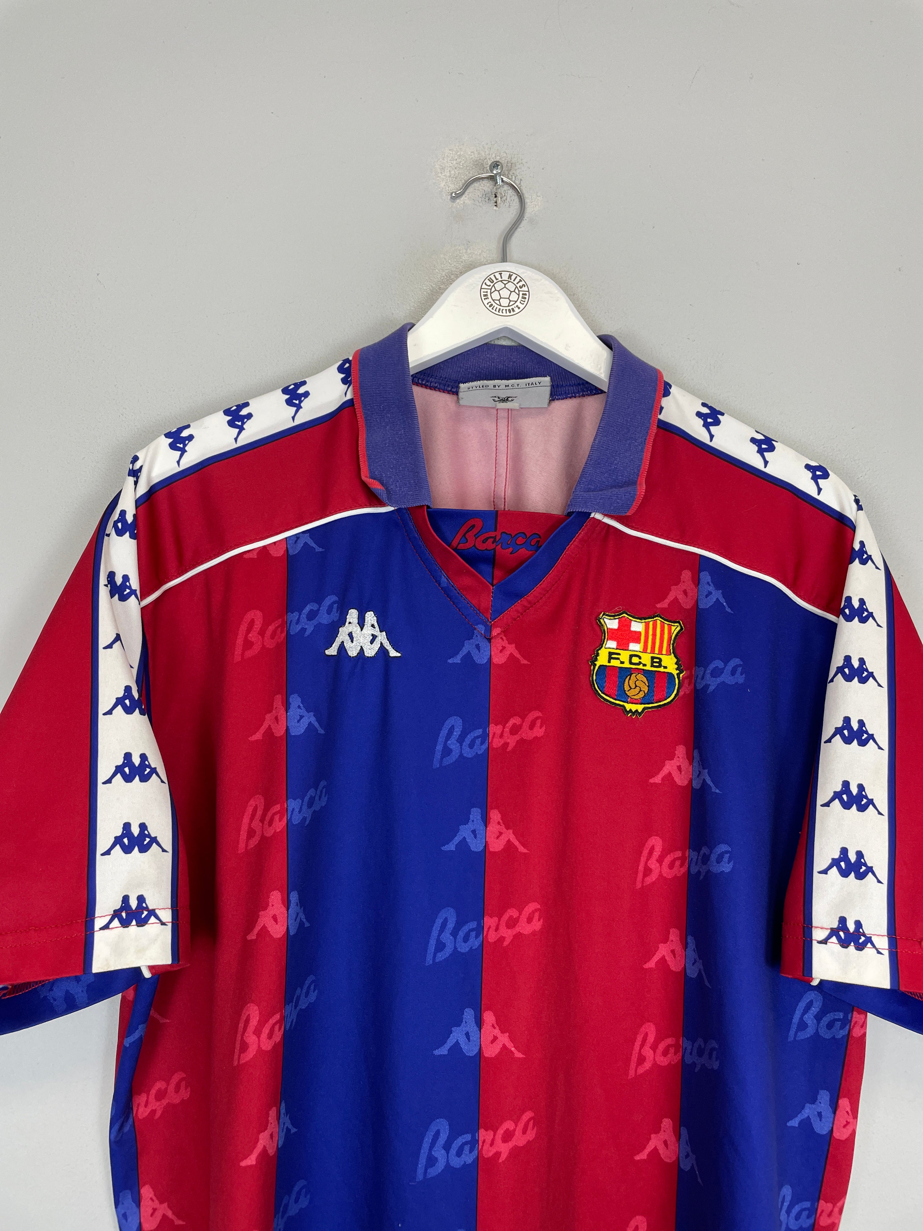 Shop 1992/95 BARCELONA HOME SHIRT (L) KAPPA, classic football shirts, vintage football shirts & retro soccer jerseys at Cult Kits