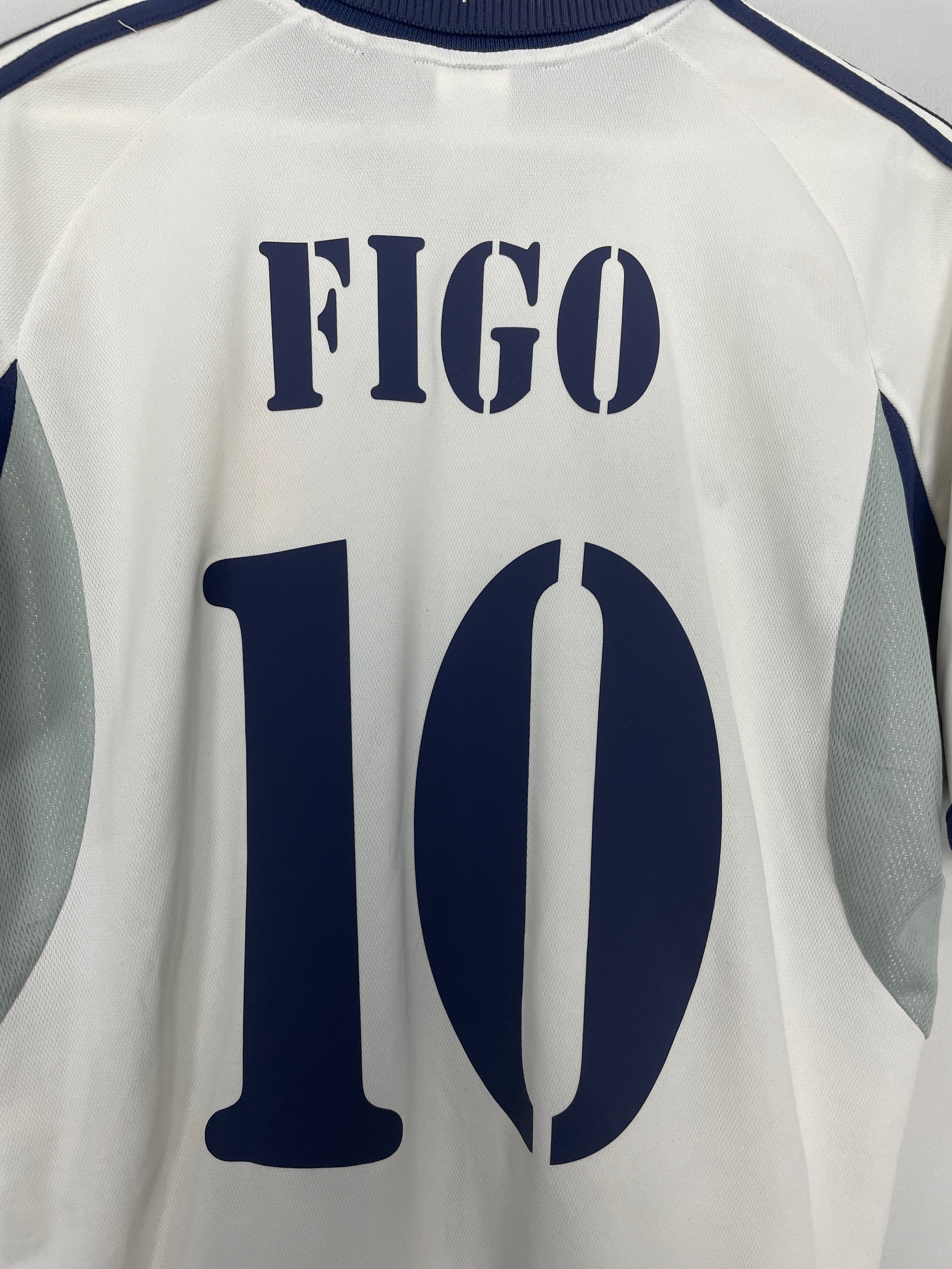 Shop 2000/01 REAL MADRID FIGO #10 HOME SHIRT (S) ADIDAS, classic football shirts, vintage football shirts & retro soccer jerseys at Cult Kits