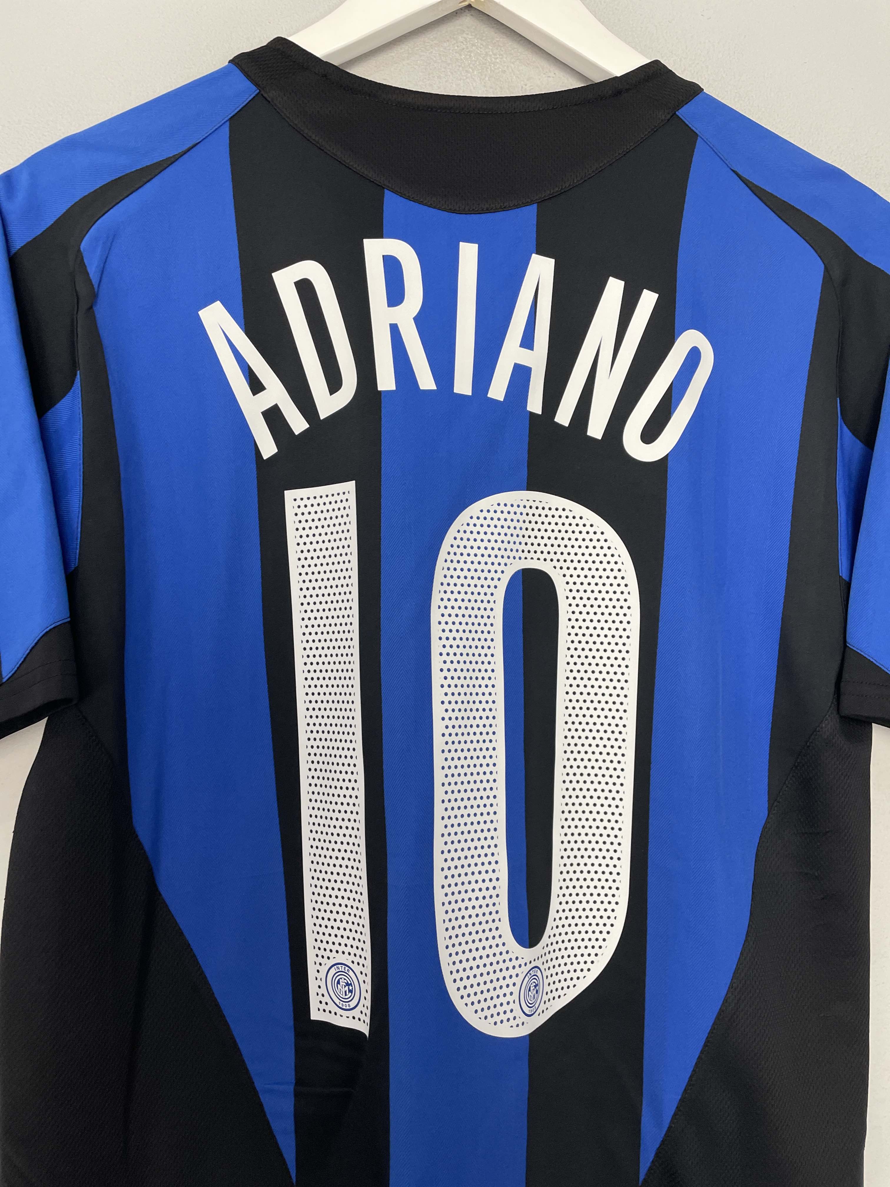 Shop 2004/05 INTER MILAN ADRIANO #10 HOME SHIRT (S) NIKE, classic football shirts, vintage football shirts & retro soccer jerseys at Cult Kits