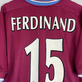 1997/98 WEST HAM FERDINAND #15 HOME SHIRT (L) PONY