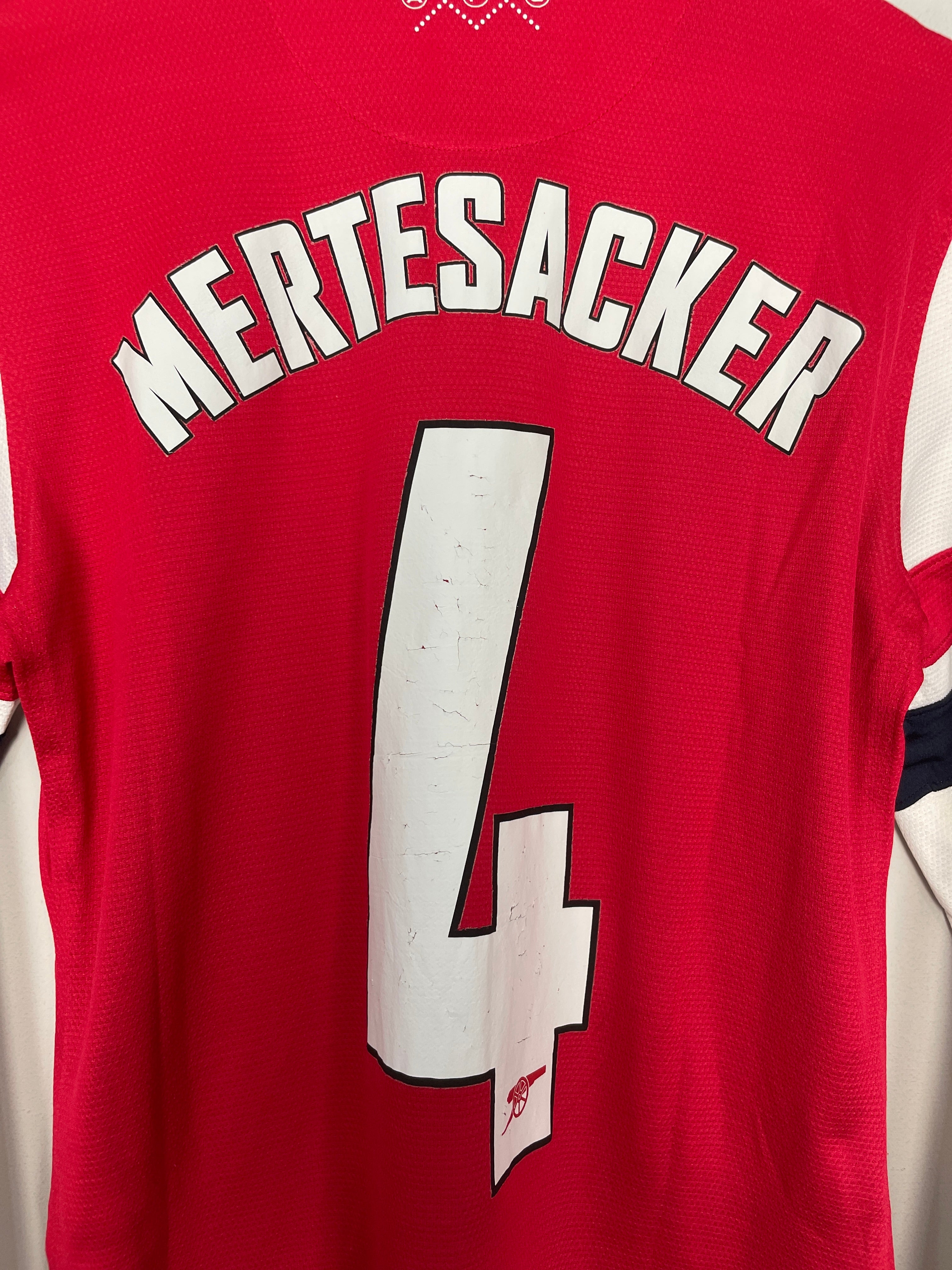 Shop 2012/14 ARSENAL MERTESACKER #4 *PLAYER ISSUE* HOME SHIRT (M) NIKE, classic football shirts, vintage football shirts & retro soccer jerseys at Cult Kits