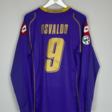 2008/09 FIORENTINA OSVALDO #9 *MATCH ISSUE* L/S HOME SHIRT (XL) LOTTO