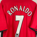 Shop 2002/04 MANCHESTER UNITED RONALDO #7 HOME SHIRT (XL) NIKE, classic football shirts, vintage football shirts & retro soccer jerseys at Cult Kits