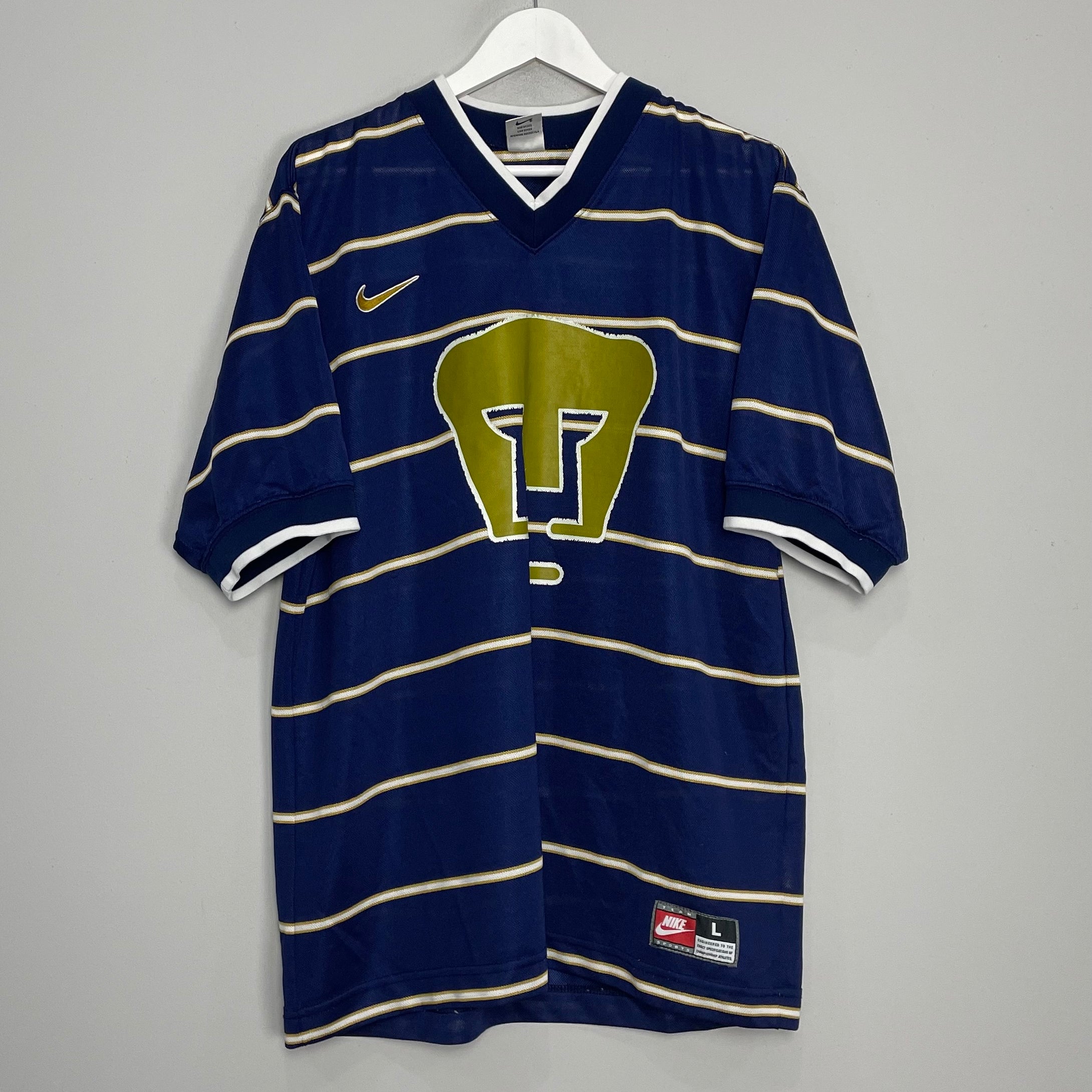 Shop 1997/98 UNAM PUMAS HOME SHIRT (L) NIKE, classic football shirts, vintage football shirts & retro soccer jerseys at Cult Kits