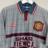 1995/96 MANCHESTER UNITED CANTONA #7 AWAY SHIRT (XL) UMBRO
