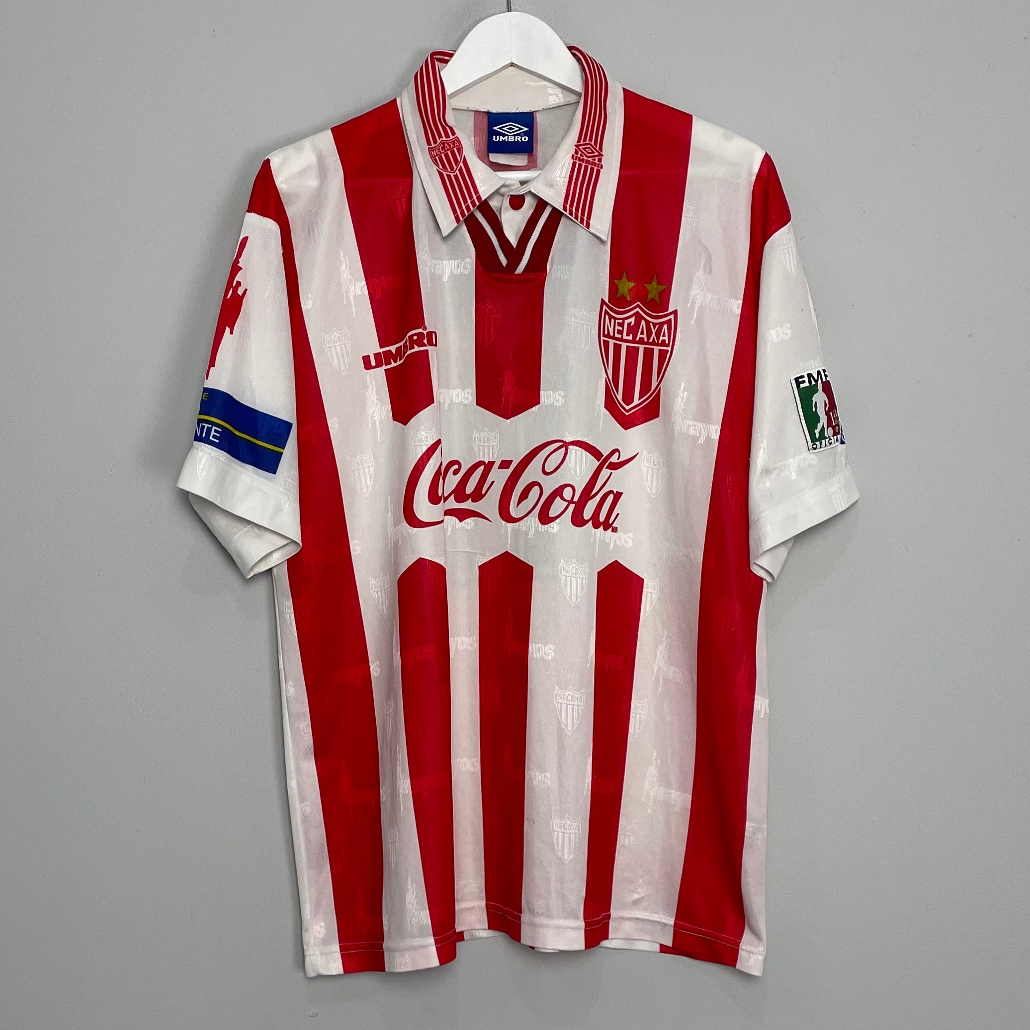 Shop 1997/98 NECAXA #11 HOME SHIRT (L) UMBRO, classic football shirts, vintage football shirts & retro soccer jerseys at Cult Kits