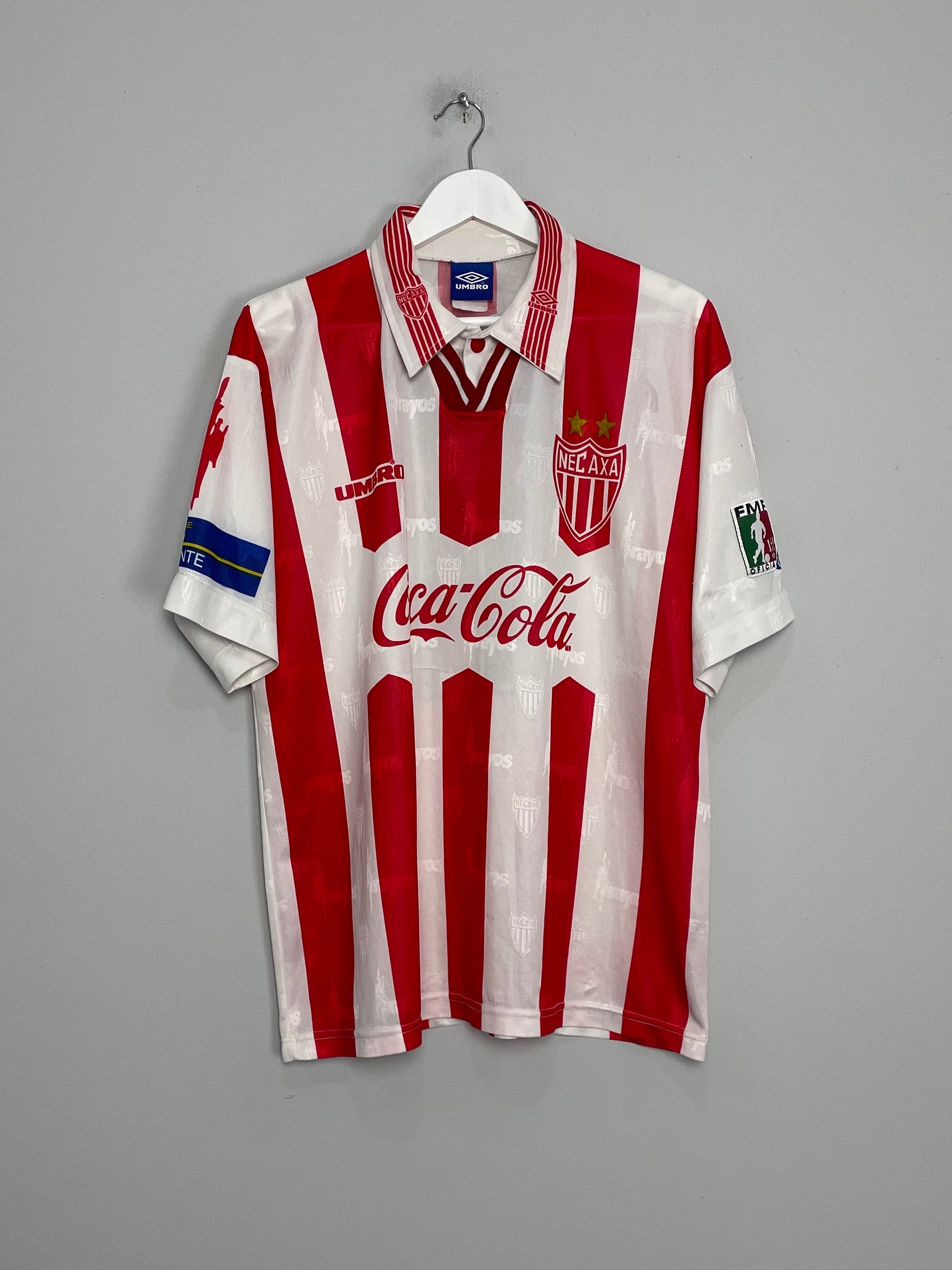 Shop 1997/98 NECAXA #11 HOME SHIRT (L) UMBRO, classic football shirts, vintage football shirts & retro soccer jerseys at Cult Kits