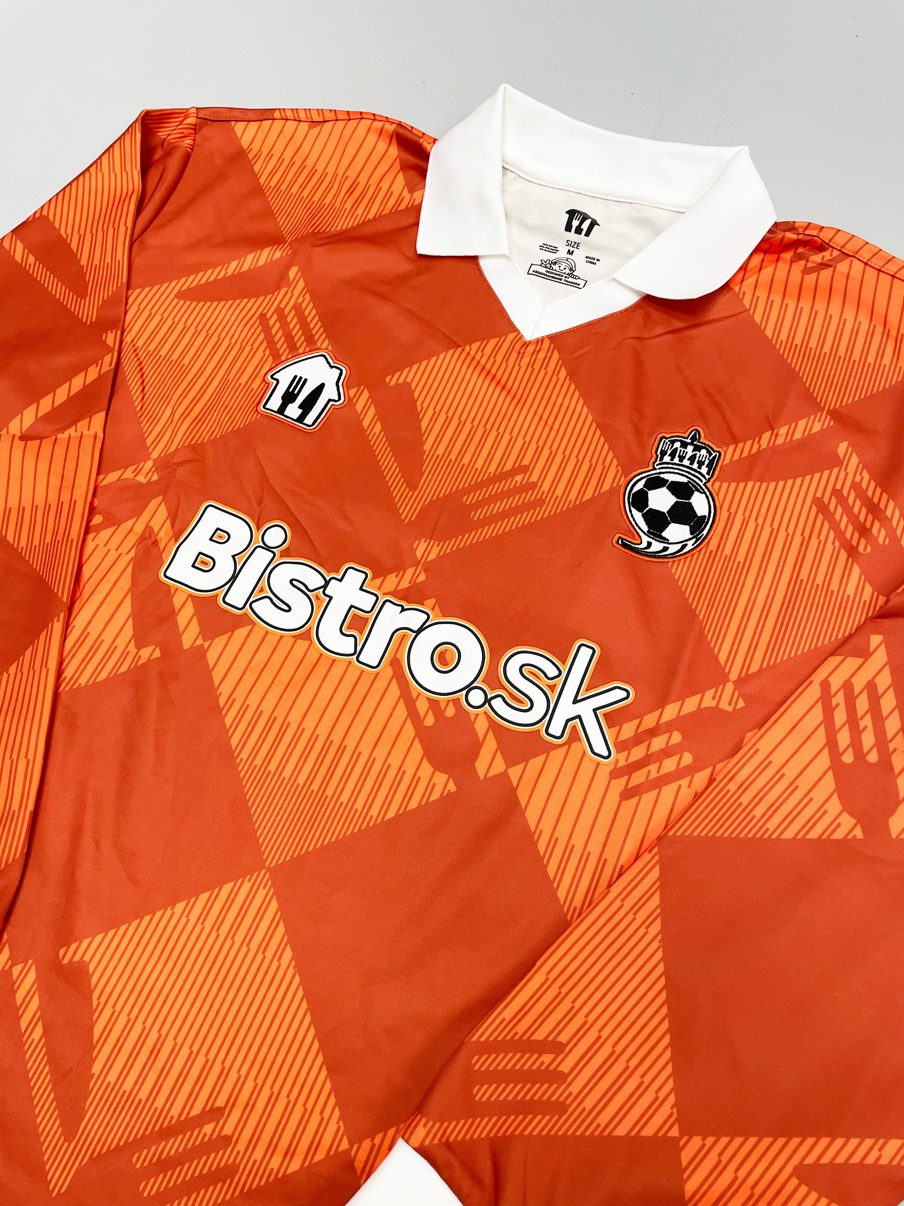 2024/25 Bistro.sk Cult Kits Football Jersey in orange, featuring logo, designed for football fans, part of Cult Kits collection.