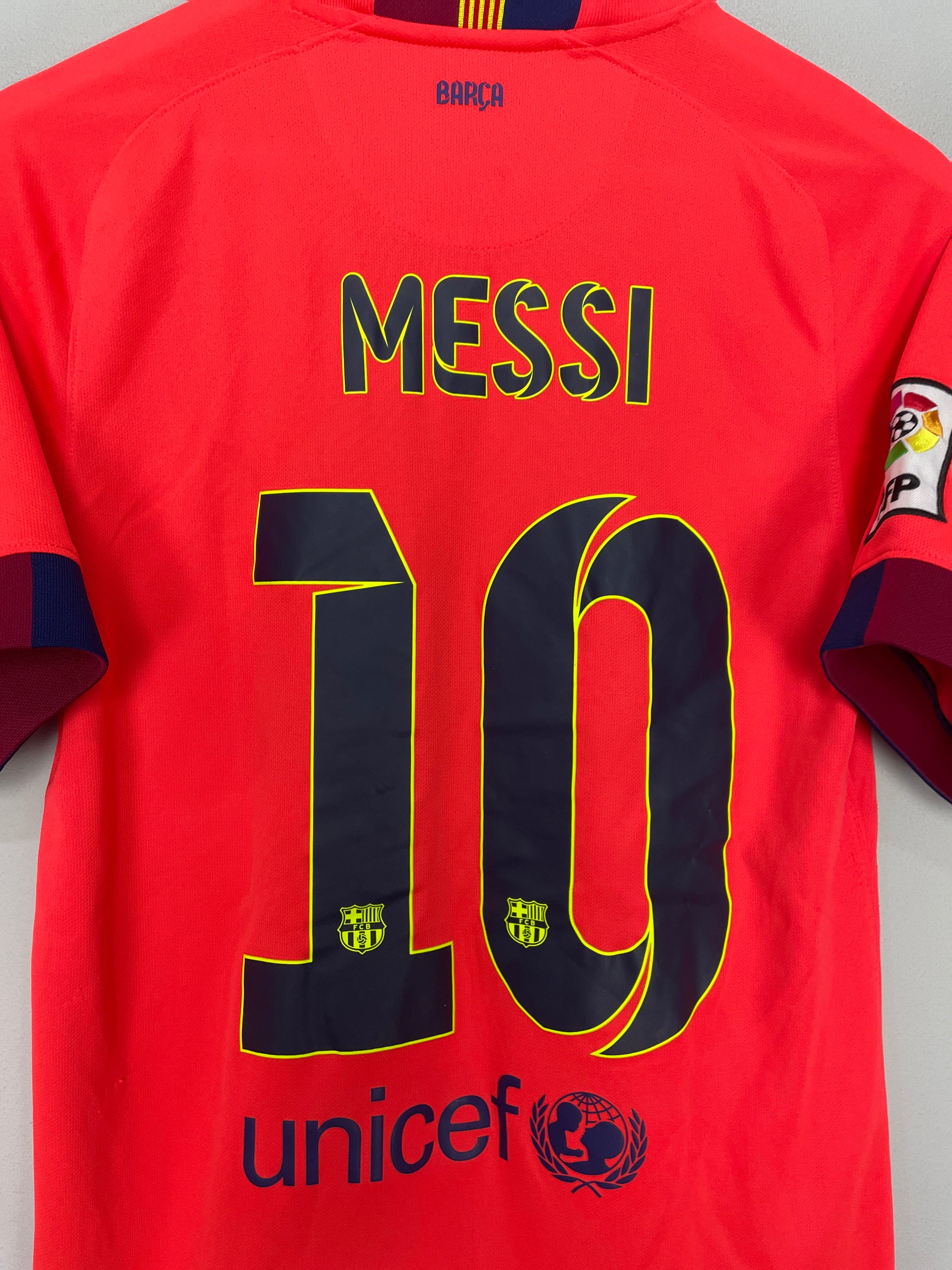 Shop 2014/15 BARCELONA MESSI #10 AWAY SHIRT (S) NIKE, classic football shirts, vintage football shirts & retro soccer jerseys at Cult Kits
