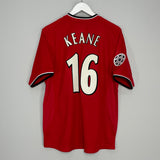 Shop 2000/02 MANCHESTER UNITED KEANE #16 C/L HOME SHIRT (M) UMBRO, classic football shirts, vintage football shirts & retro soccer jerseys at Cult Kits