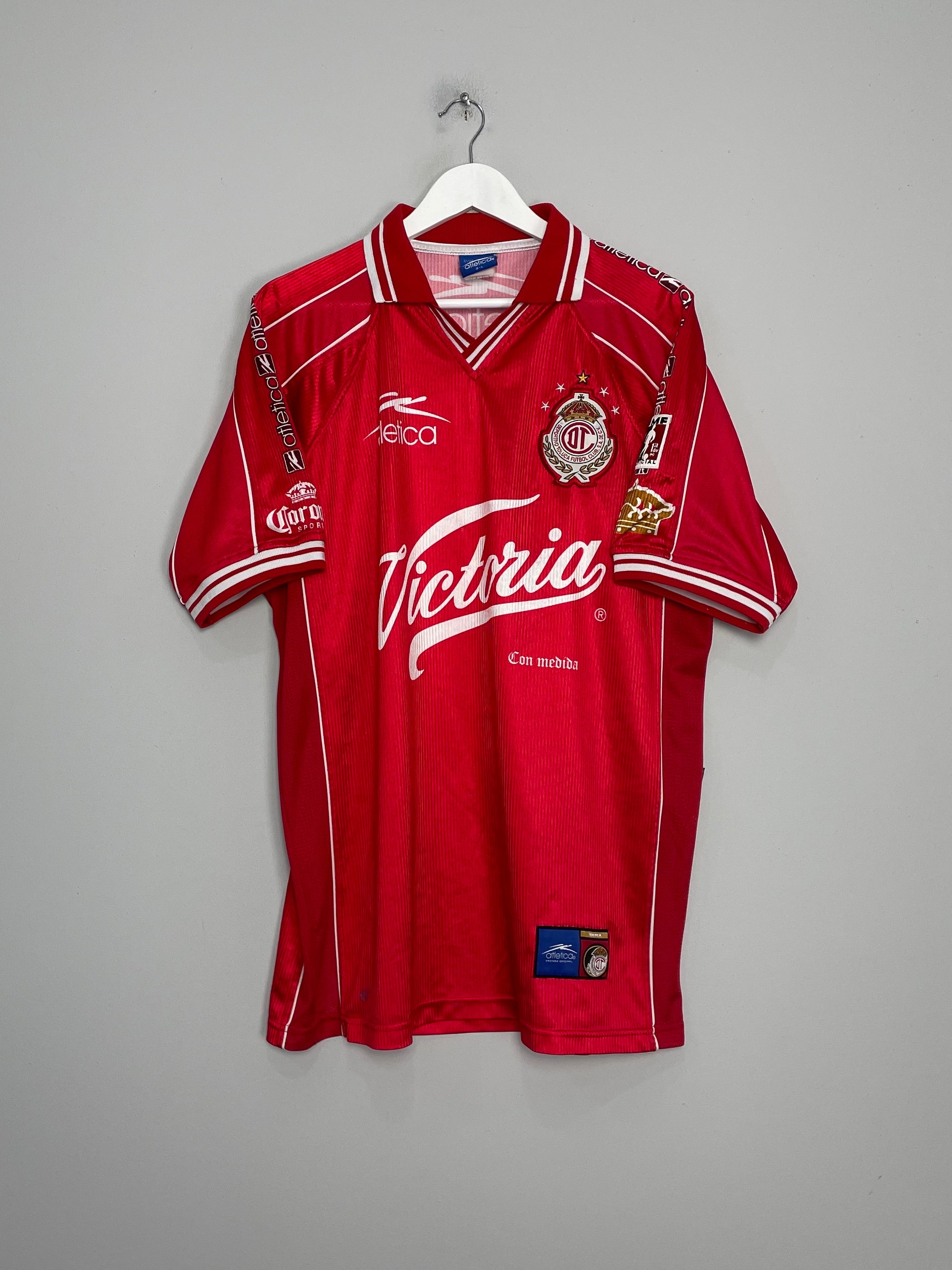Shop 1999/00 DEPORTIVO TOLUCA HOME SHIRT (L) ATLETICA, classic football shirts, vintage football shirts & retro soccer jerseys at Cult Kits