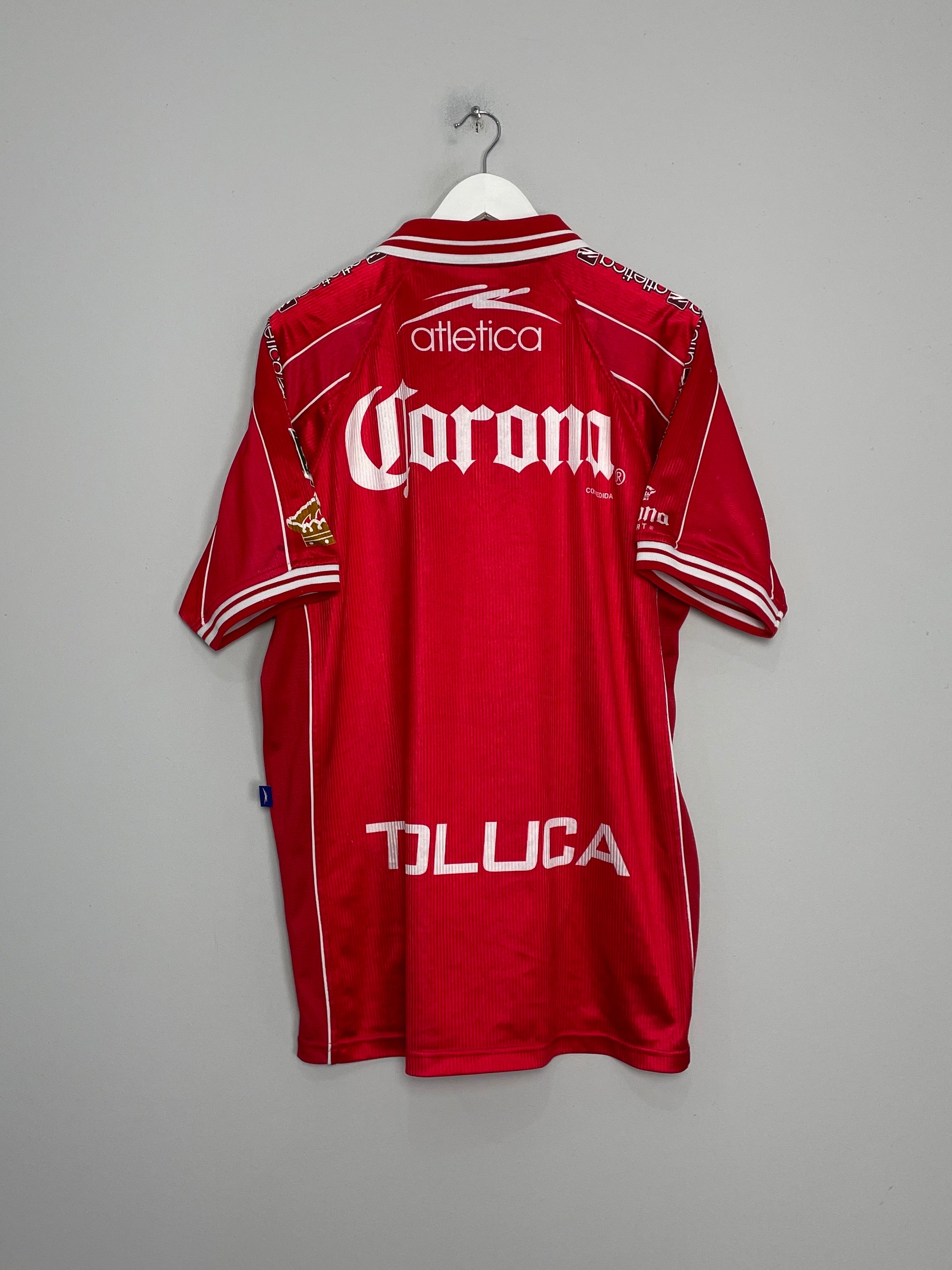 Shop 1999/00 DEPORTIVO TOLUCA HOME SHIRT (L) ATLETICA, classic football shirts, vintage football shirts & retro soccer jerseys at Cult Kits