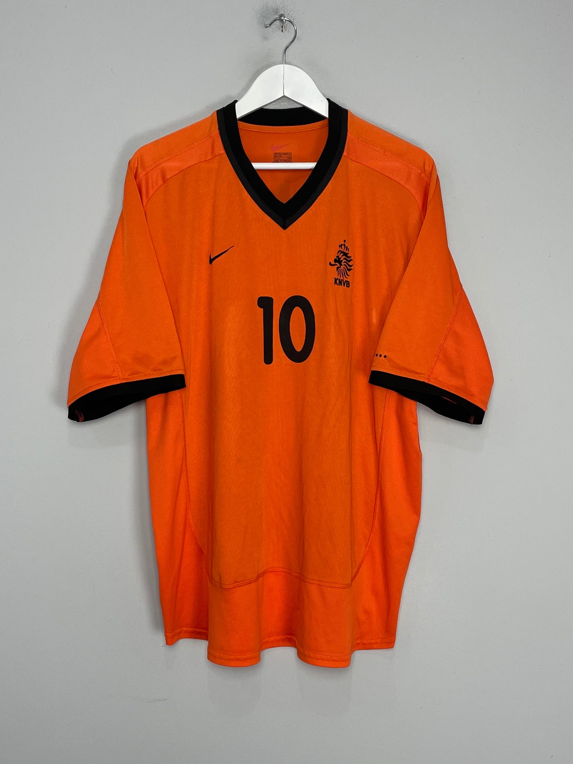 Shop 2000/02 NETHERLANDS BERGKAMP #10 HOME SHIRT (XXL) NIKE, classic football shirts, vintage football shirts & retro soccer jerseys at Cult Kits