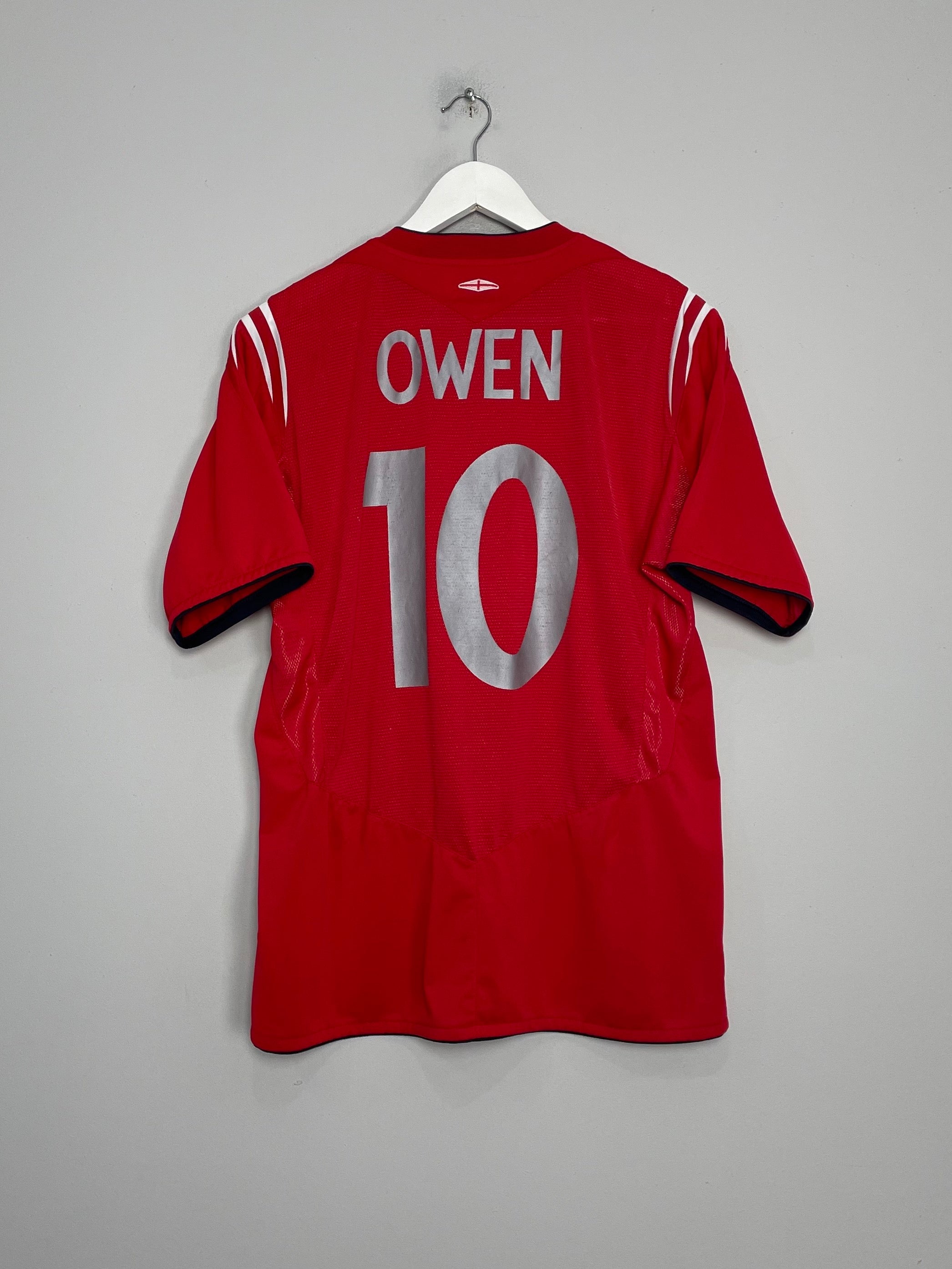 Shop 2004/06 ENGLAND OWEN #10 AWAY SHIRT (L) UMBRO, classic football shirts, vintage football shirts & retro soccer jerseys at Cult Kits