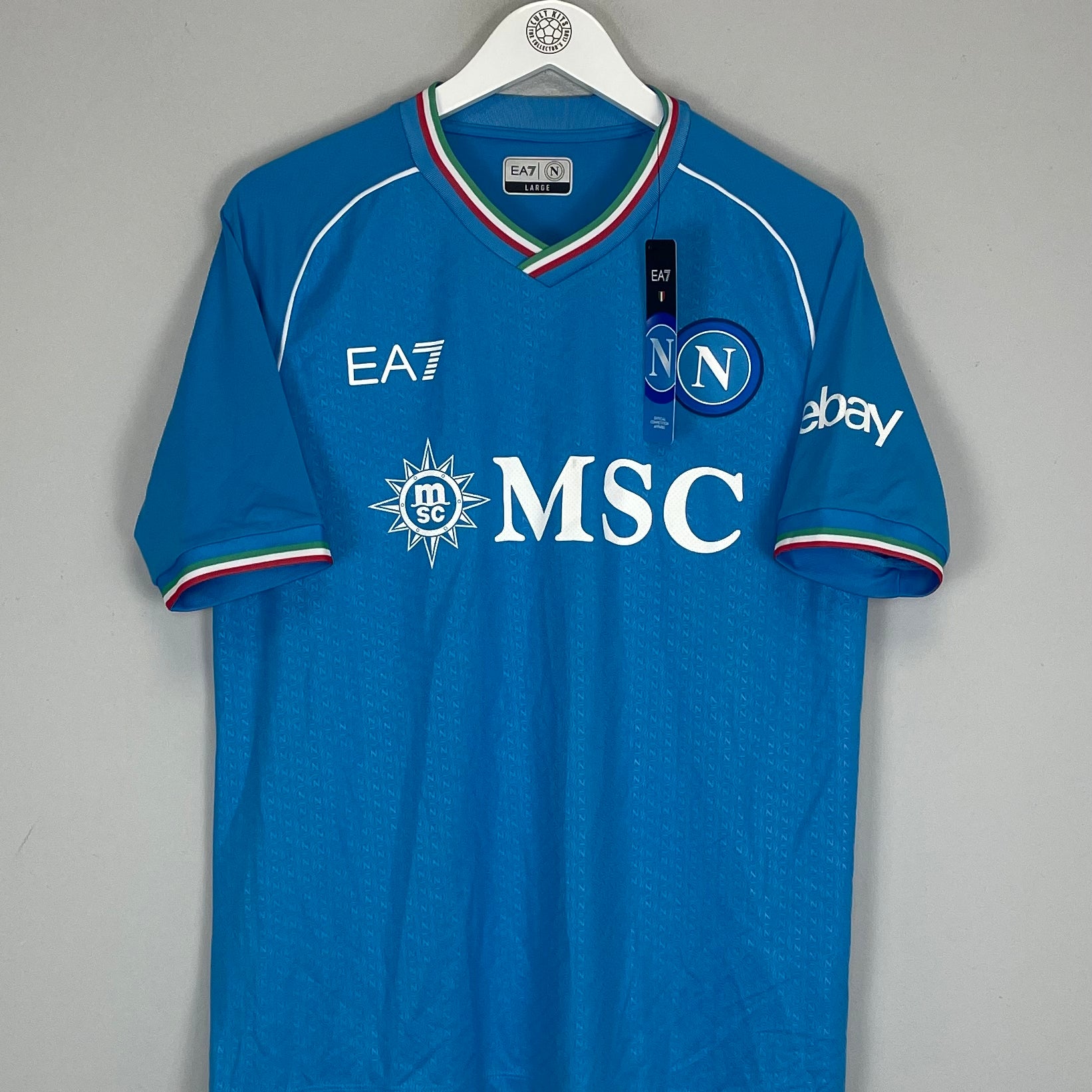 Shop 2023/24 NAPOLI *BNWT* HOME SHIRT (L) EA7, classic football shirts, vintage football shirts & retro soccer jerseys at Cult Kits