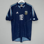 Shop 2004/05 ARGENTINA MESSI #18 AWAY SHIRT (L) ADIDAS, classic football shirts, vintage football shirts & retro soccer jerseys at Cult Kits