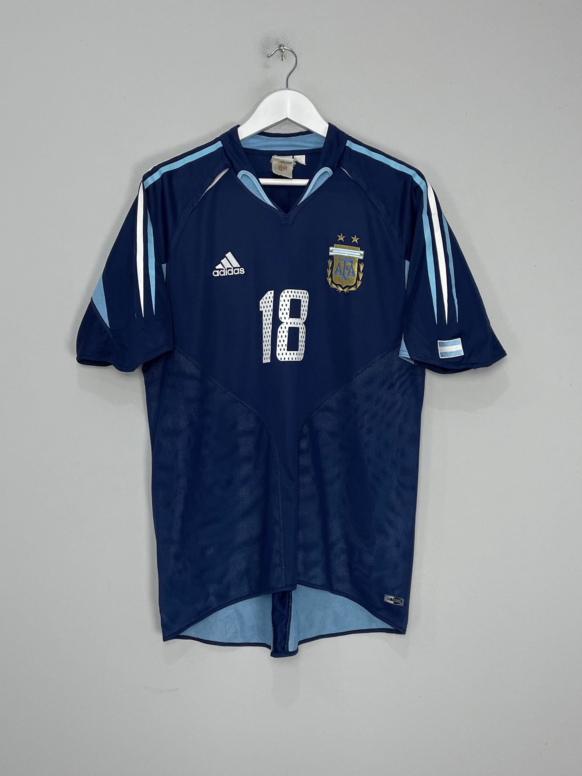 Shop 2004/05 ARGENTINA MESSI #18 AWAY SHIRT (L) ADIDAS, classic football shirts, vintage football shirts & retro soccer jerseys at Cult Kits