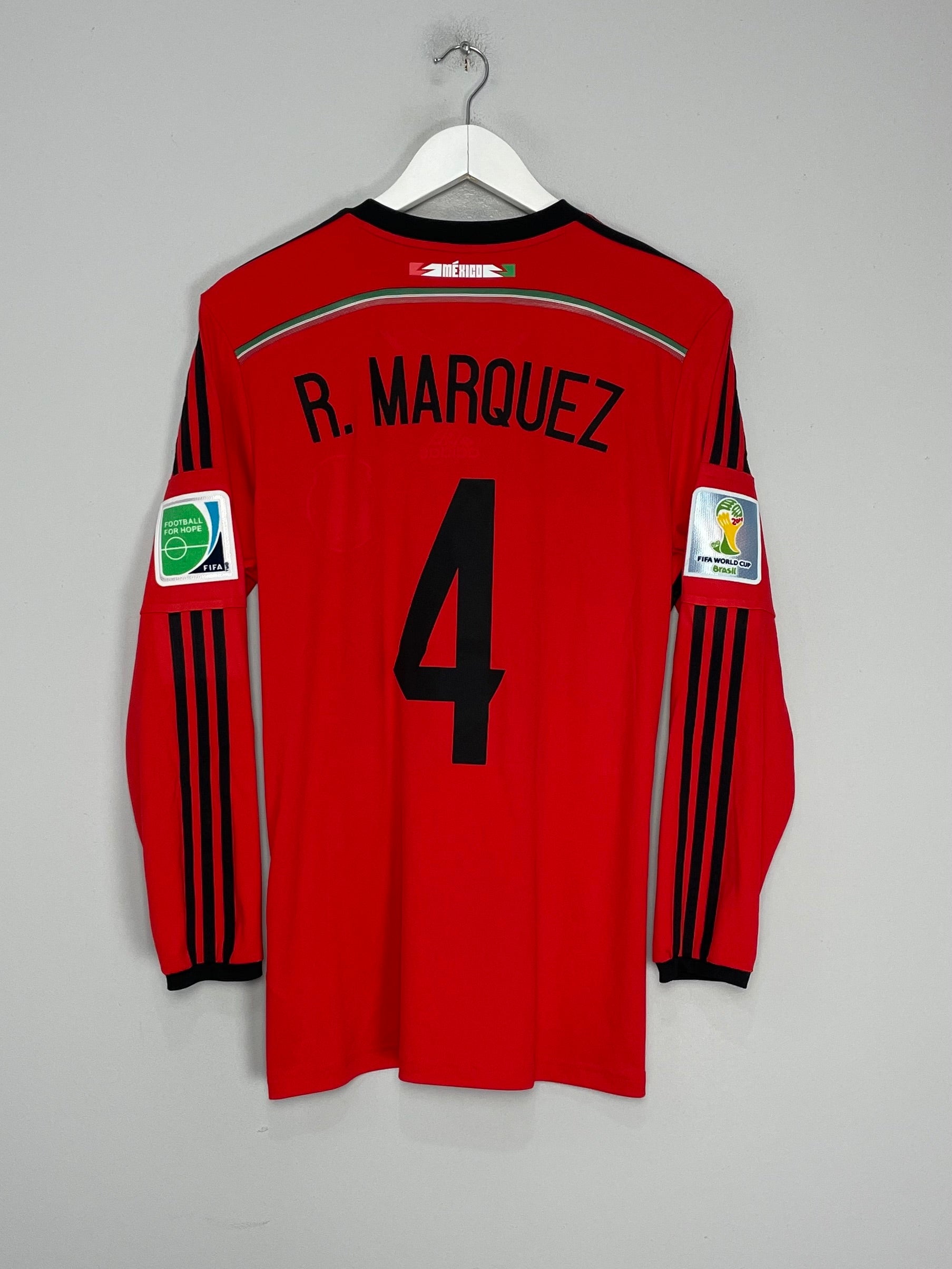 Shop 2014/15 MEXICO R.MARQUEZ #4 L/S AWAY SHIRT (M) ADIDAS, classic football shirts, vintage football shirts & retro soccer jerseys at Cult Kits