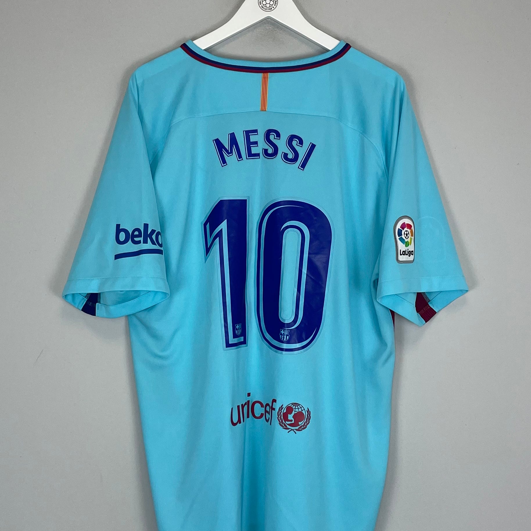 Shop 2017/18 BARCELONA MESSI #10 AWAY SHIRT (XXL) NIKE, classic football shirts, vintage football shirts & retro soccer jerseys at Cult Kits