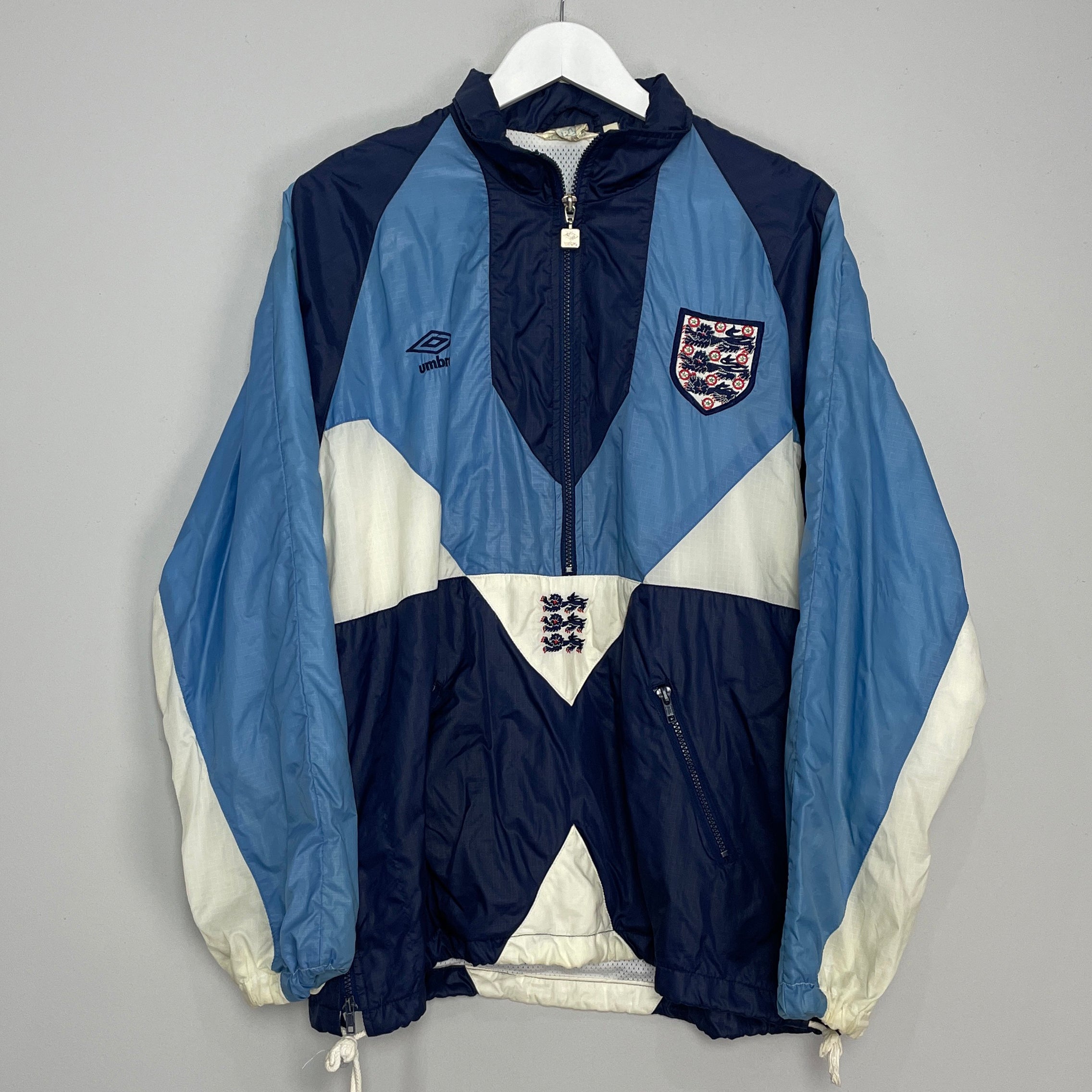Shop 1990/92 ENGLAND TRACK JACKET (M) UMBRO, classic football shirts, vintage football shirts & retro soccer jerseys at Cult Kits