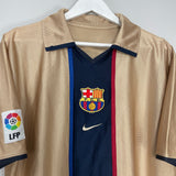 Shop 2001/03 BARCELONA AWAY SHIRT (M) NIKE, classic football shirts, vintage football shirts & retro soccer jerseys at Cult Kits