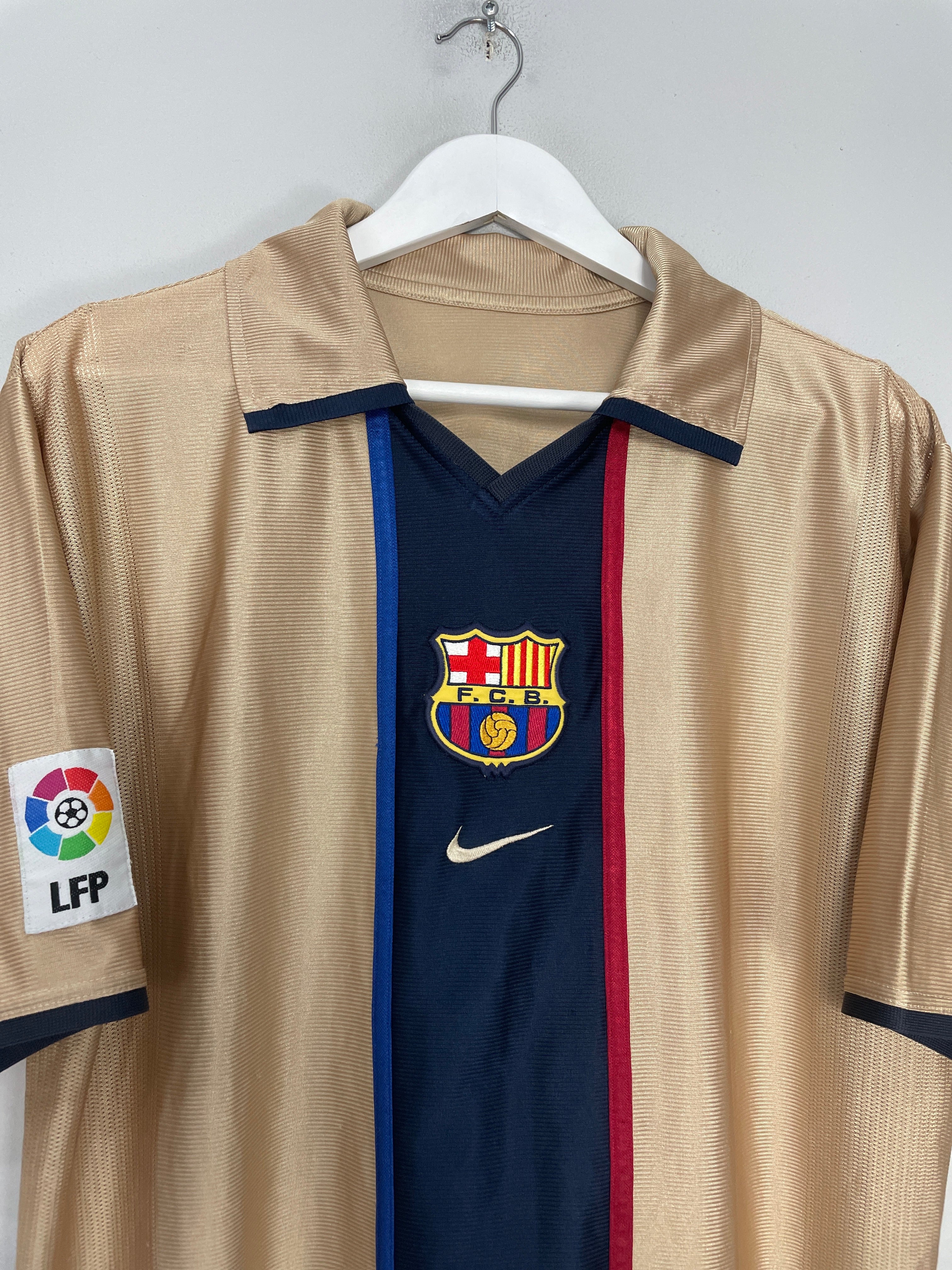 Shop 2001/03 BARCELONA AWAY SHIRT (M) NIKE, classic football shirts, vintage football shirts & retro soccer jerseys at Cult Kits