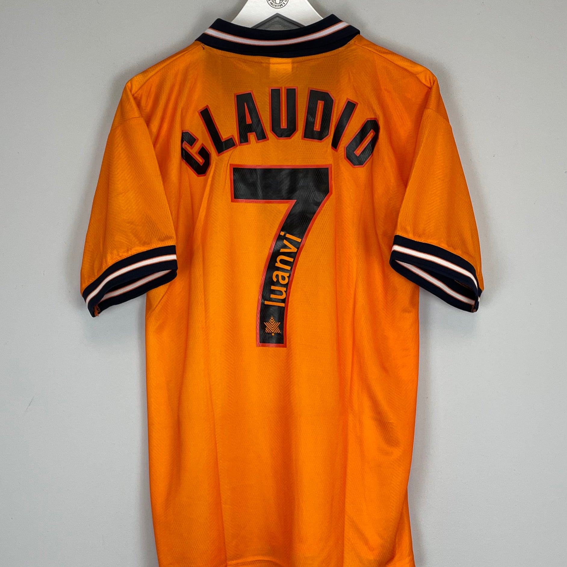 Shop 1998/99 VALENCIA CLAUDIO #7 *MINT* AWAY SHIRT (L) LUANVI, classic football shirts, vintage football shirts & retro soccer jerseys at Cult Kits