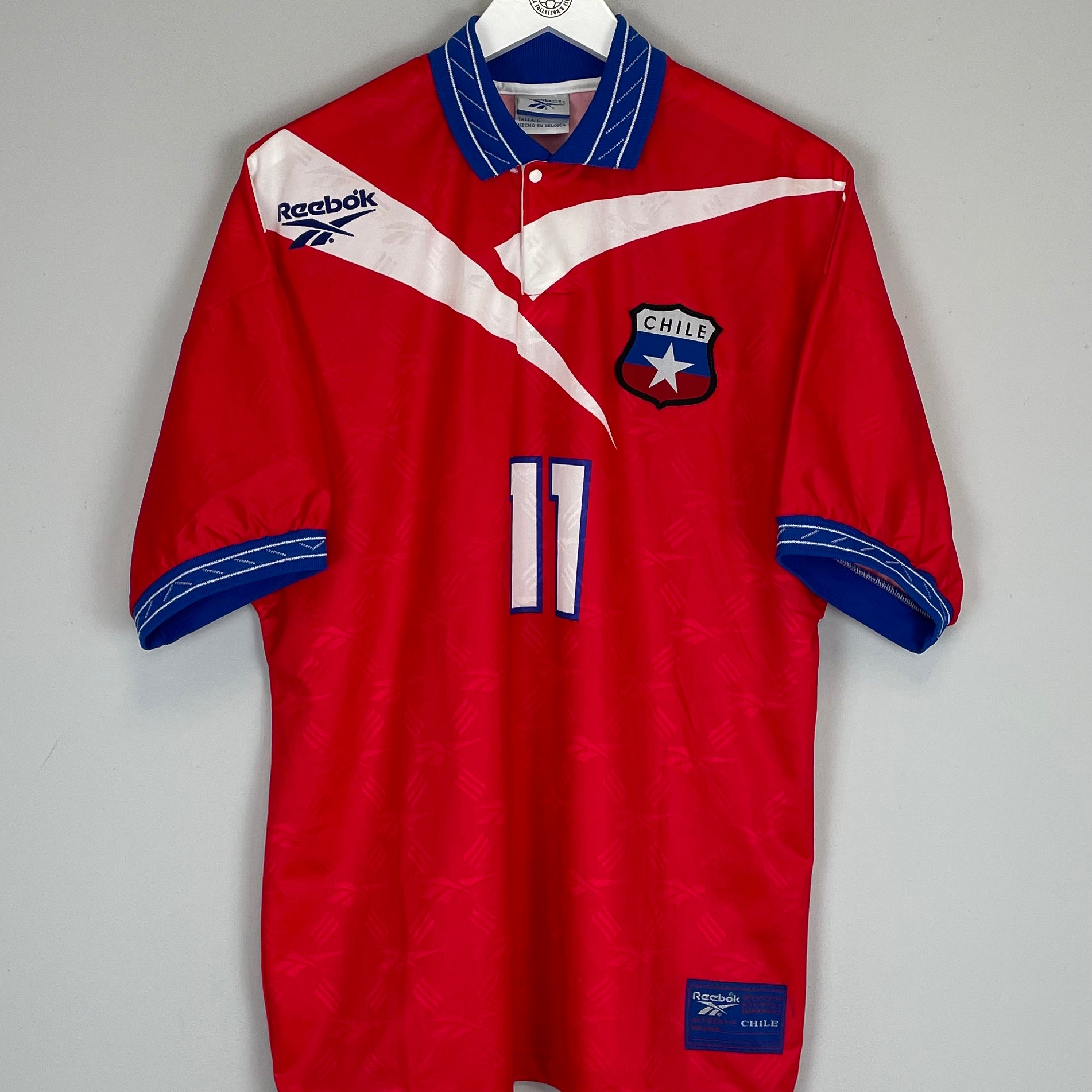 Shop 1997/99 CHILE SALAS #11 HOME SHIRT (L) REEBOK, classic football shirts, vintage football shirts & retro soccer jerseys at Cult Kits